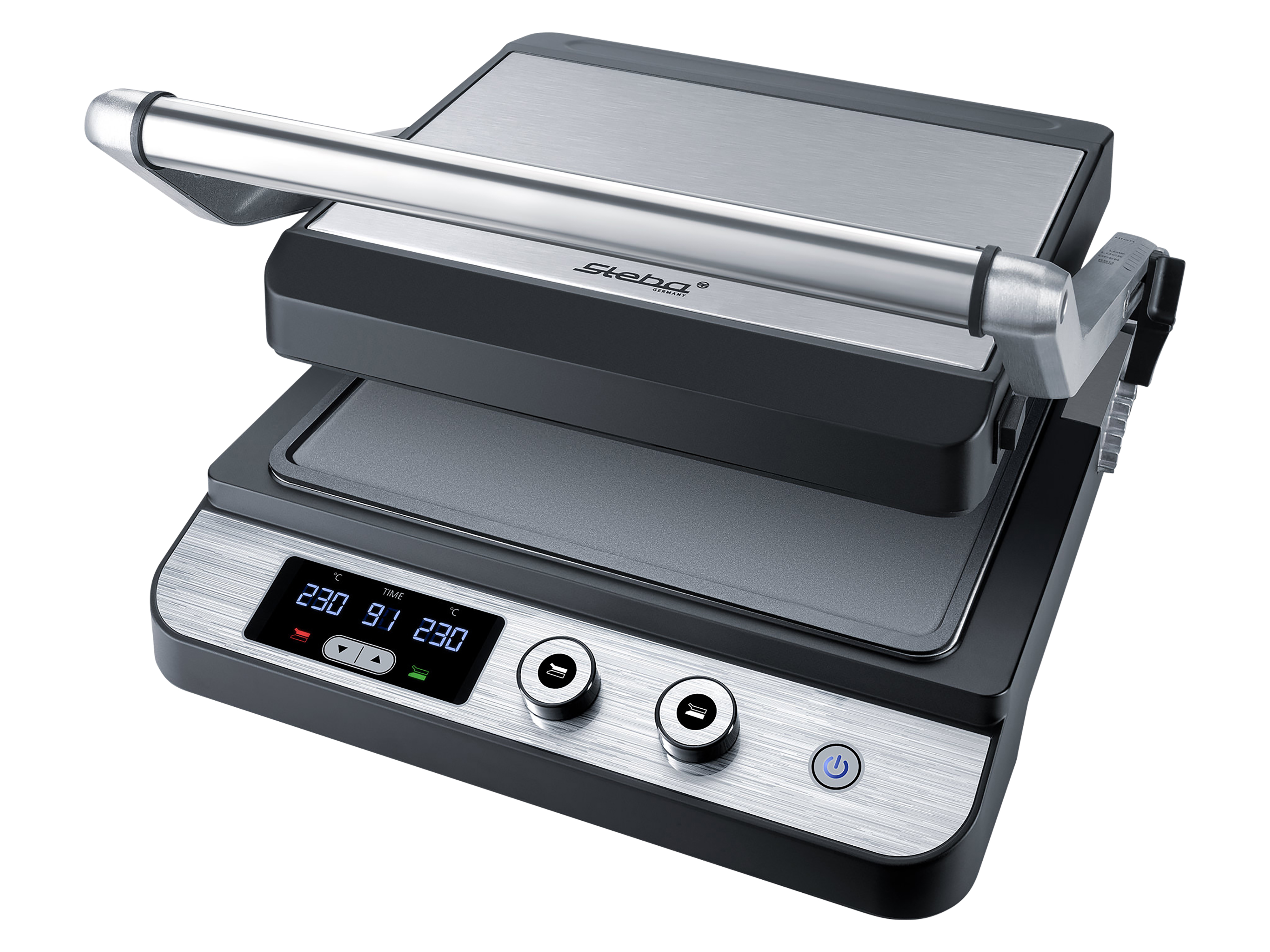 STEBA Kontaktgrill FG 120, Edelstahl, Antihaft, Timer, LED-Display
