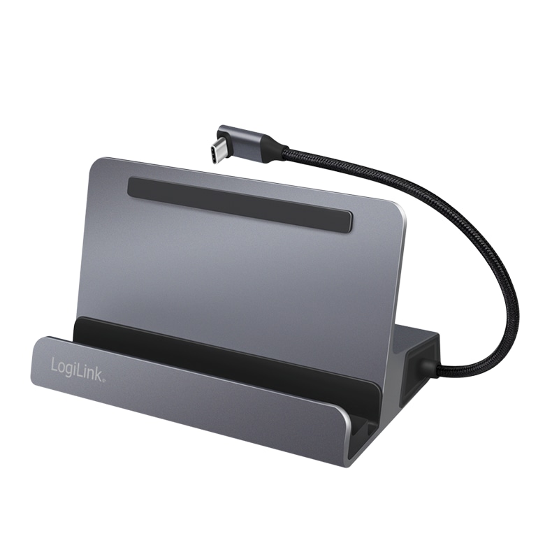 LOGILINK USB 3.2 Dockingstation UA0408, Gen1, 6-Port, USB-C PD, Aluminium-Silber