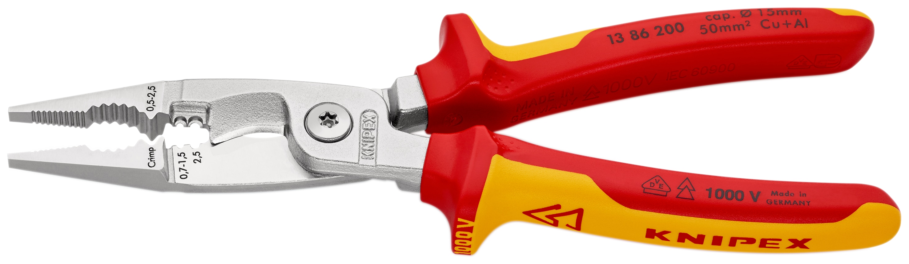 KNIPEX Elektro-Installationszange 13 86 200, 200 mm KNIPEX Elektro-Installationszange 13 86 200, 200 mm