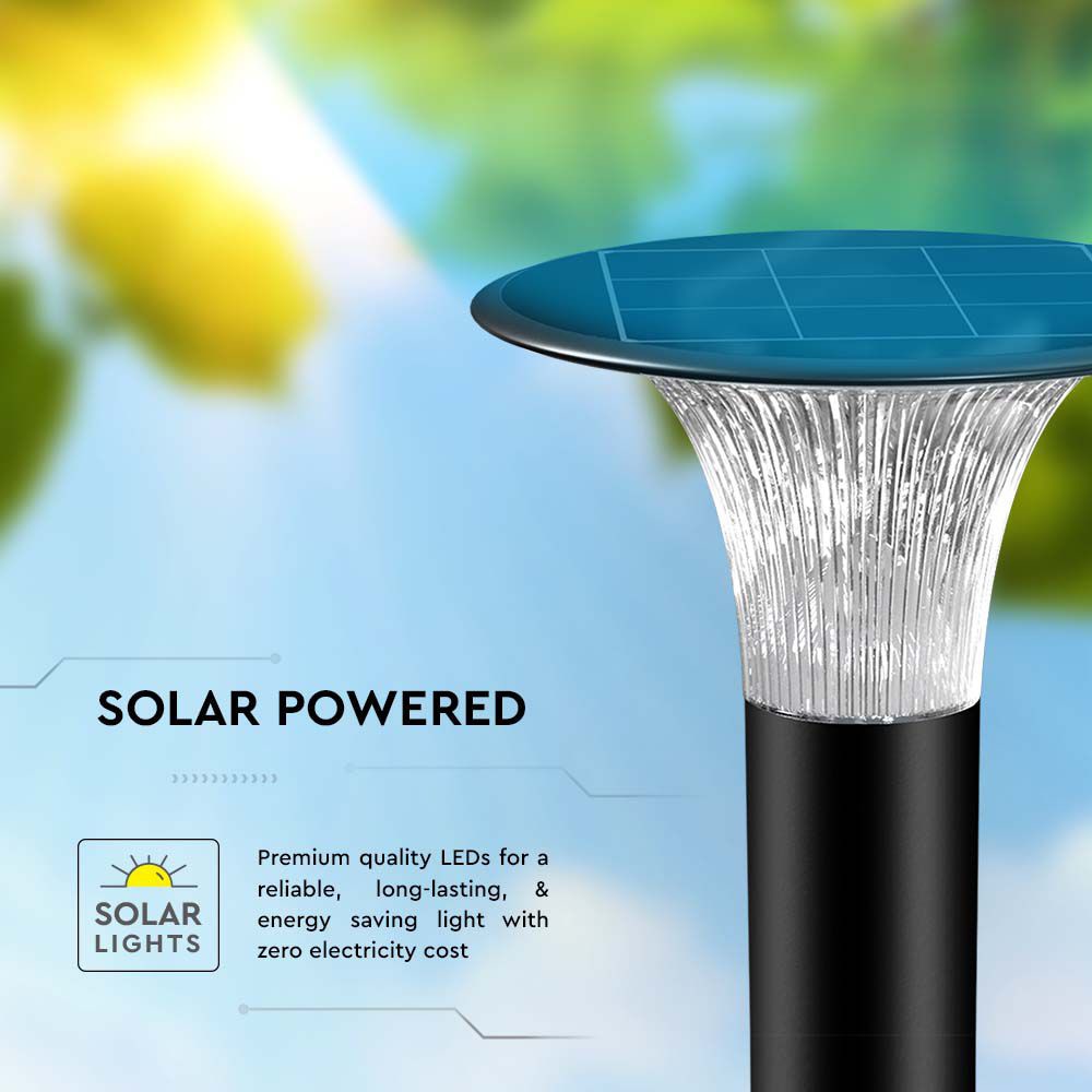 V-TAC Solar LED-Wegeleuchte VT-413, 15 W, 6000 K + 4000 K, schwarz V-TAC Solar LED-Wegeleuchte VT-413, 15 W, 6000 K + 4000 K, schwarz