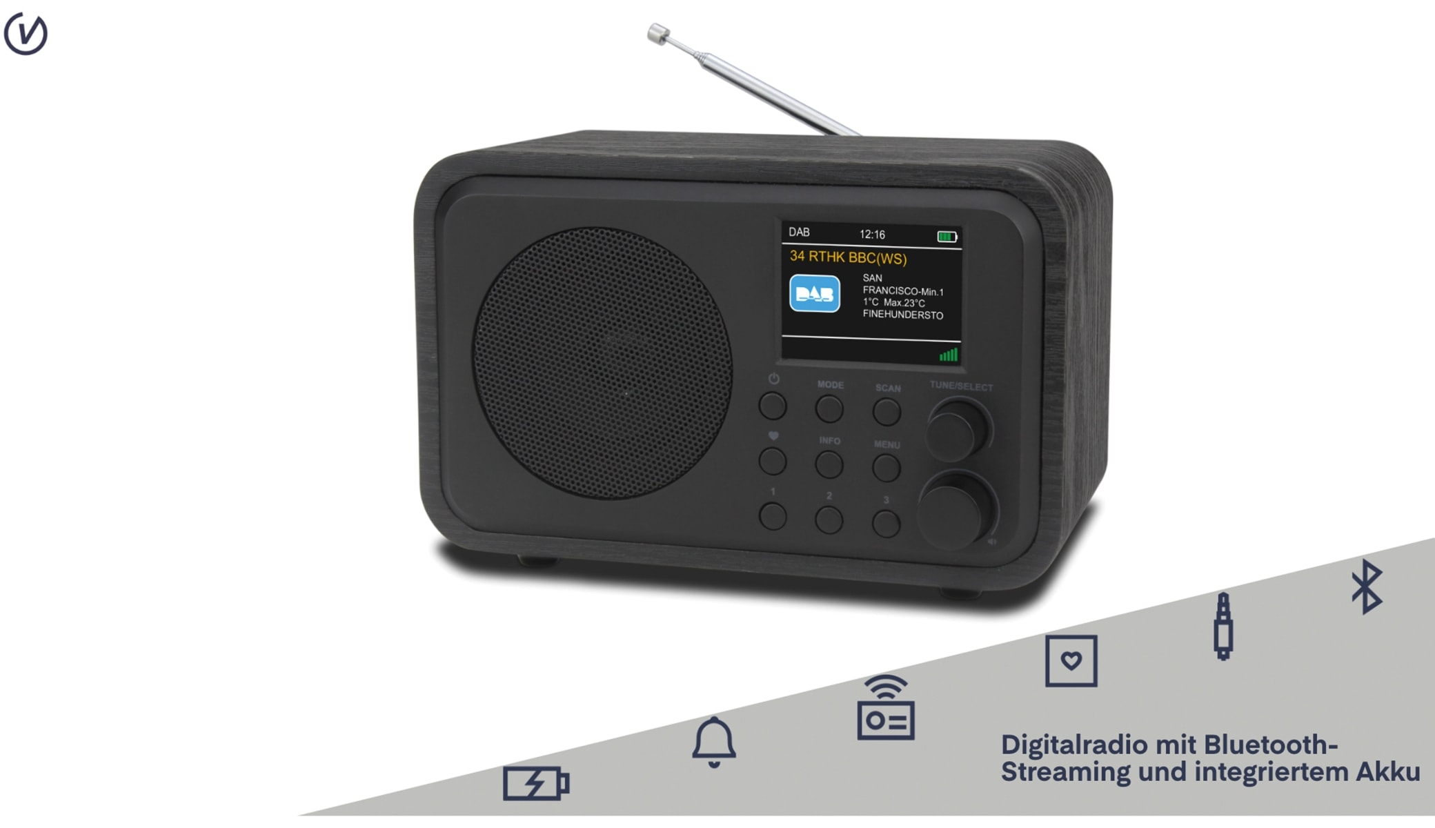 UNIVERSUM DAB+ Radio DR 300-20, Akku, Bluetooth, schwarz UNIVERSUM DAB+ Radio DR 300-20, Akku, Bluetooth, schwarz