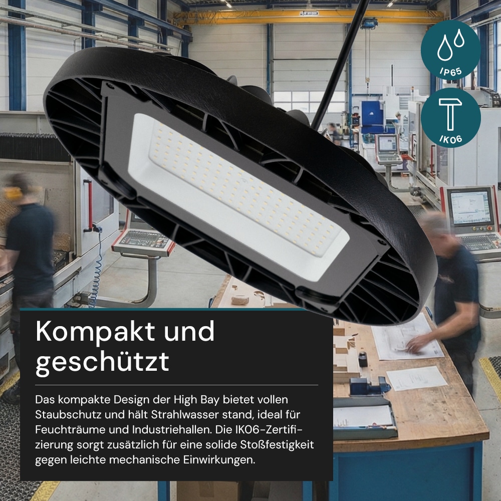 LUXULA LED-Highbay-Leuchte, UFO, EEK: F, 100W, 10000lm, 5000K LUXULA LED-Highbay-Leuchte, UFO, EEK: F, 100W, 10000lm, 5000K