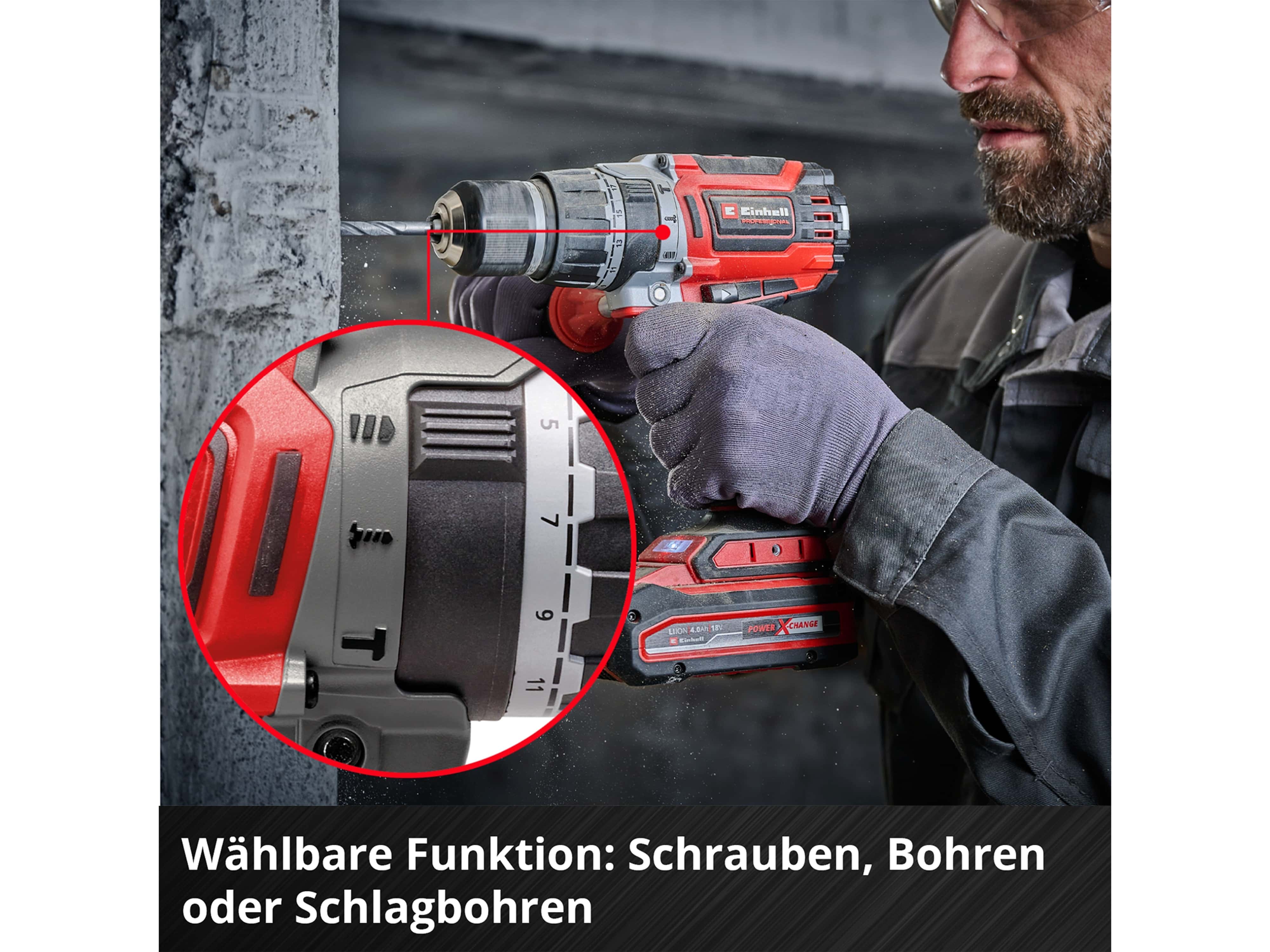 EINHELL PROFESSIONAL Akku-Schlagbohrschrauber TP-CD 18/70 Li-i BL Kit (1x 4,0 Ah) EINHELL PROFESSIONAL Akku-Schlagbohrschrauber TP-CD 18/70 Li-i BL (1x 4,0 Ah)