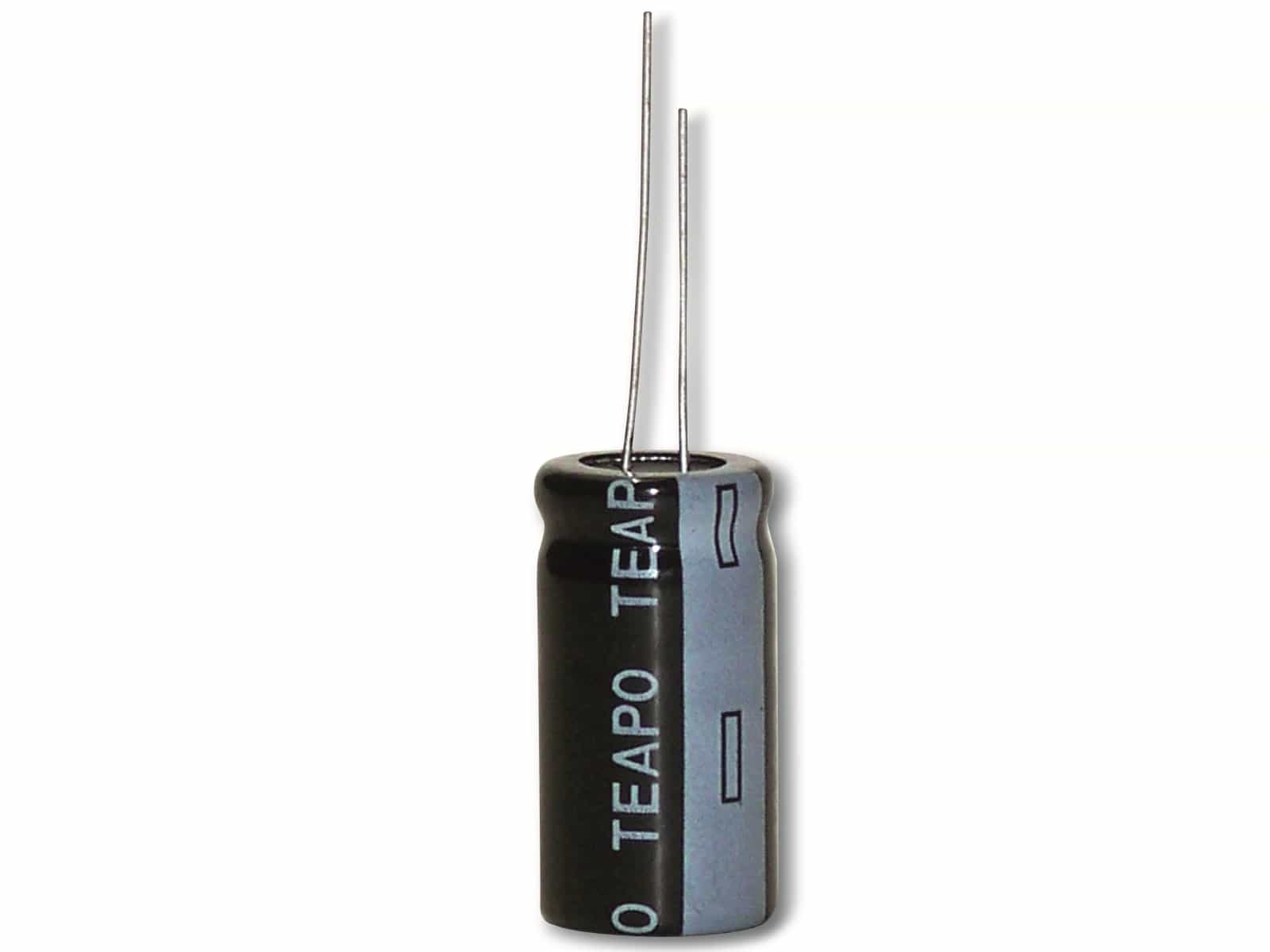 TEAPO Alu-Elko 22µF, 400V, radial, RM 5, KSG226M400S1G5L25K TEAPO Alu-Elko, KSG226M400S1G5L25K, 22uF, 400V, RM 5, radial, 105°C, 13x25mm