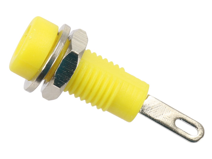 Zwerg-Einbaubuchse 2 mm, gelb Zwerg-Einbaubuchse 2 mm, gelb