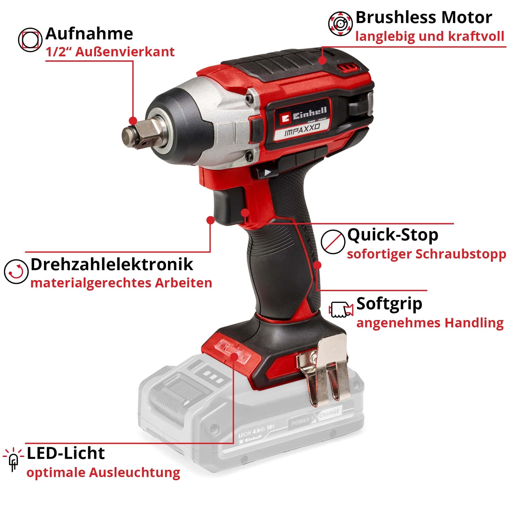 EINHELL PROFESSIONAL Akku-Schlagschrauber IMPAXXO 18/230 Kit (1x 4,0 Ah) EINHELL Akku-Schlagschrauber IMPAXXO 18/230 Kit (1x 4,0 Ah)