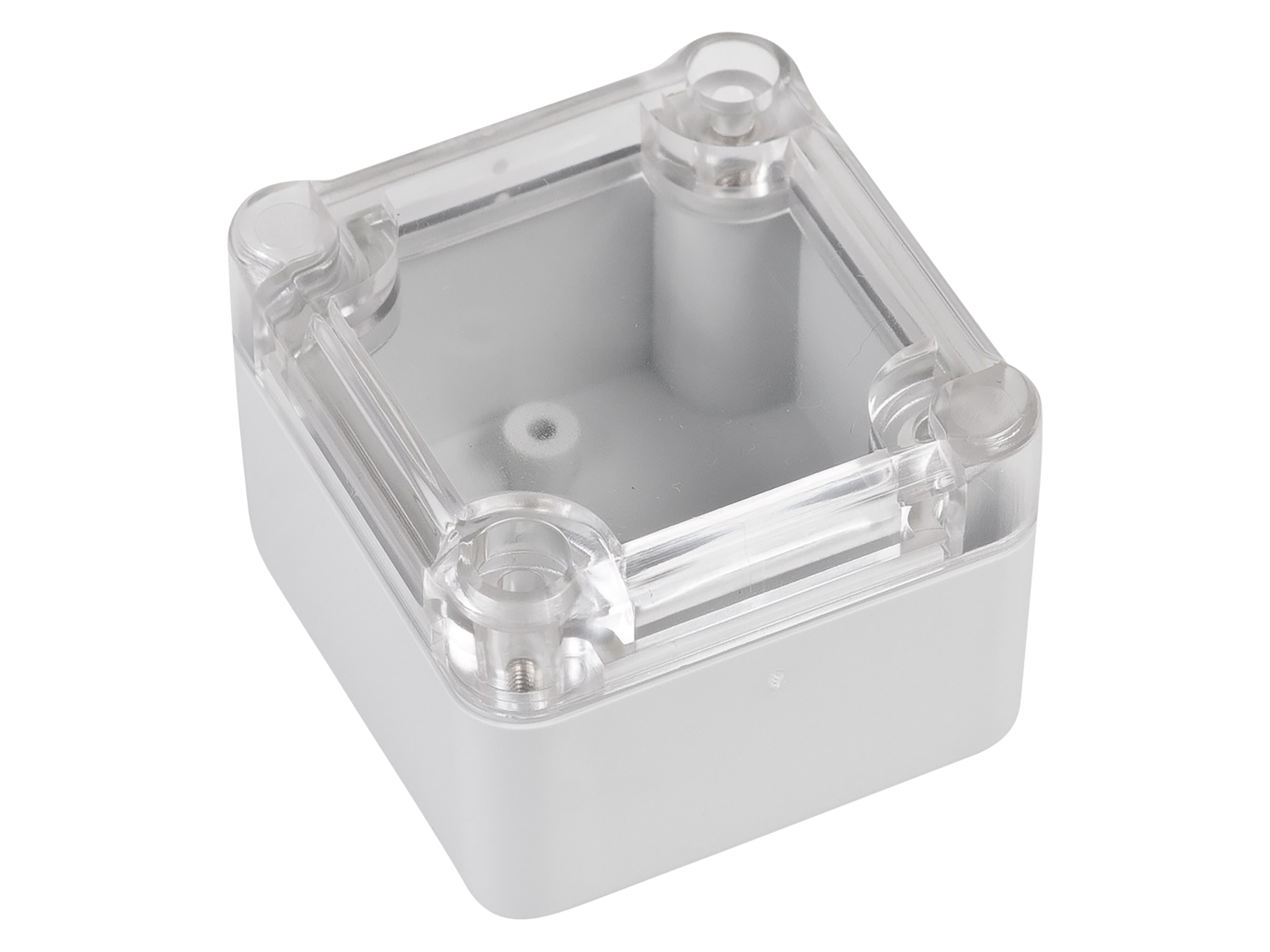 POLLIN ABS-Gehäuse 4U63050504437, 51x49x36 mm, IP65, Glasklarer Deckel POLLIN ABS-Gehäuse 4U63050504437, 51x49x36 mm, IP65, Glasklarer Deckel