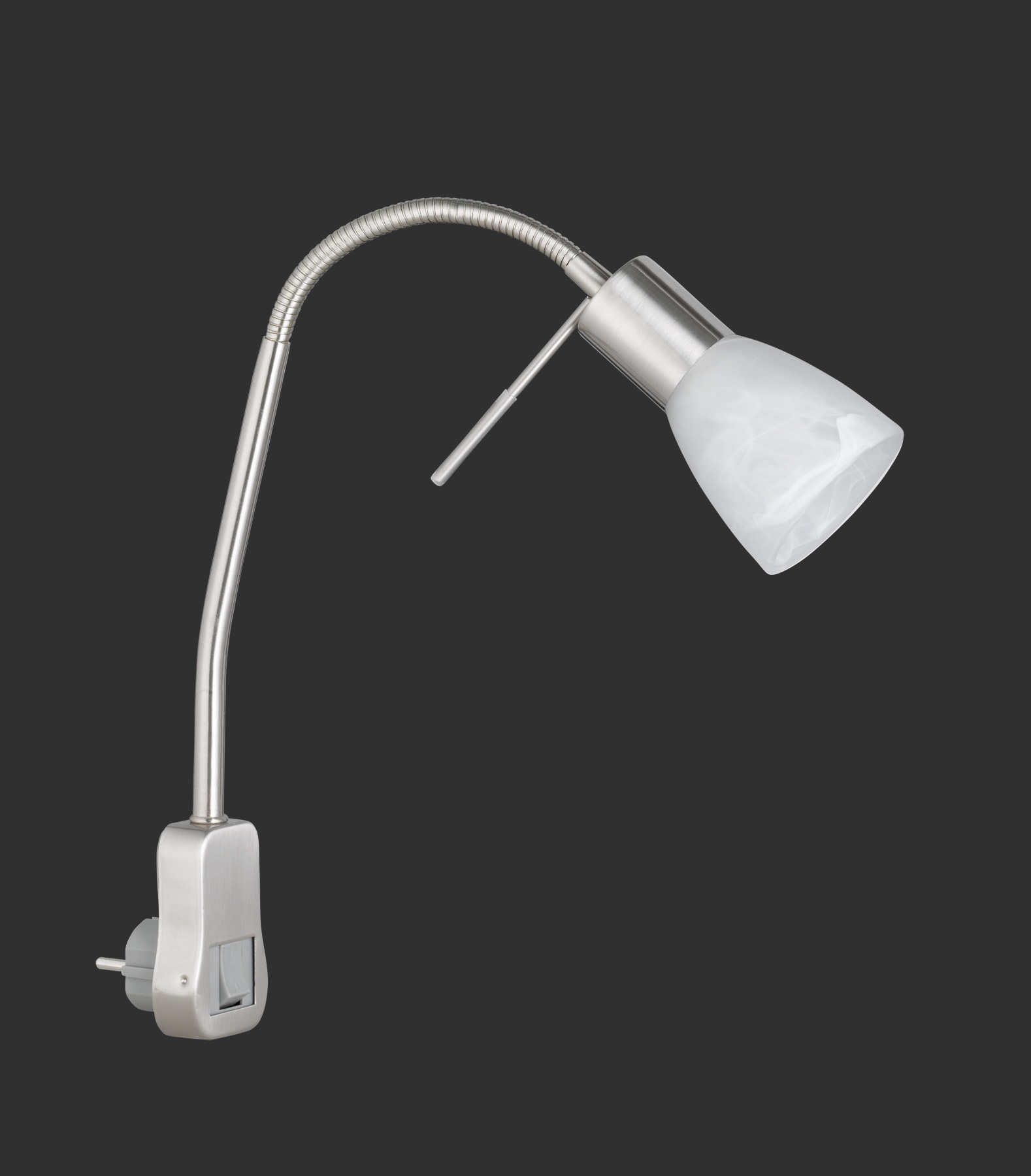 TRIO LED-Steckerleuchte Levisto 891010107 nickel-matt, inkl. E14 LED 4,9 W, 470 lm, 3000 K