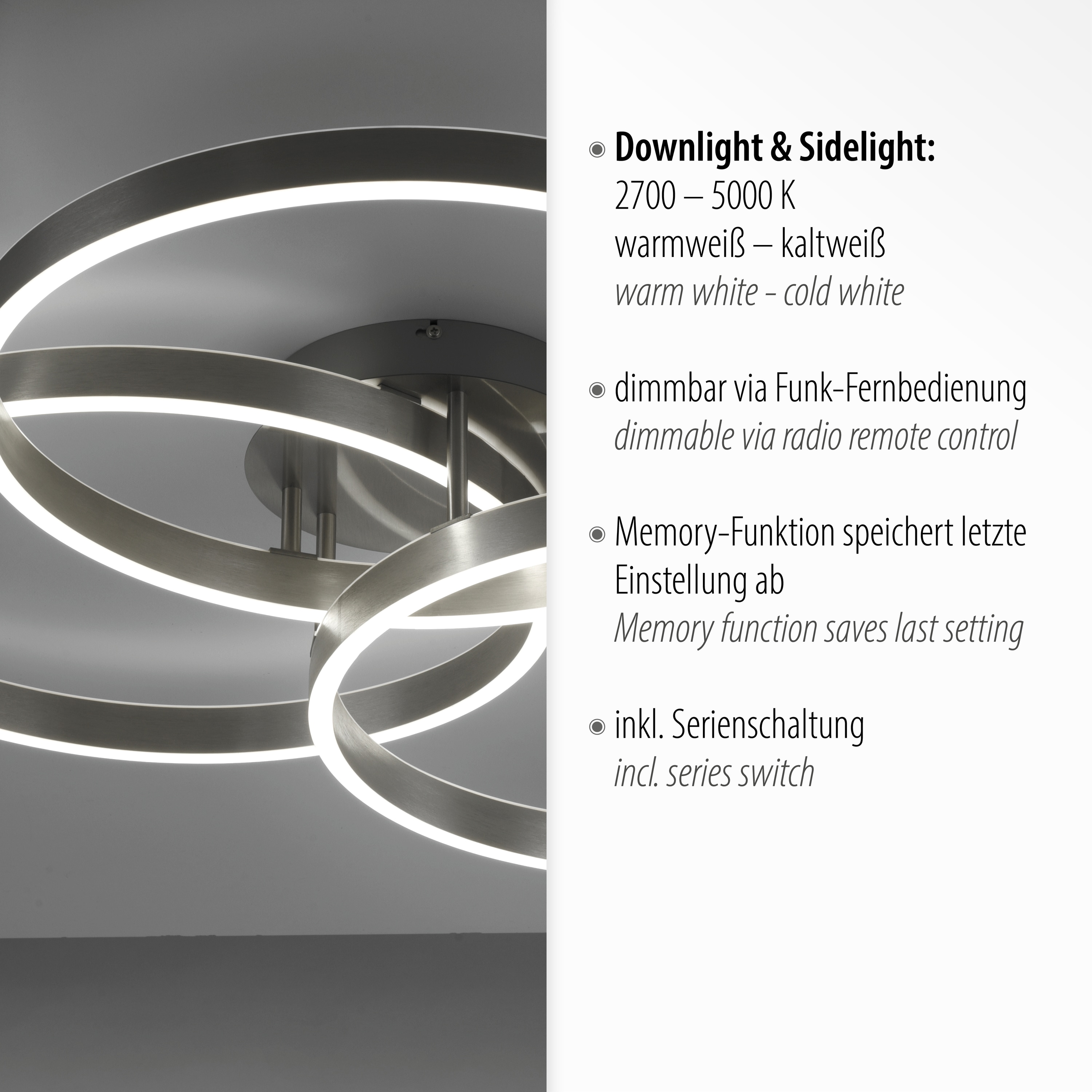 PAUL NEUHAUS LED-Deckenleuchte 6233-55 stahl, 48 W, 5000 lm, CCT PAUL NEUHAUS LED-Deckenleuchte 6233-55 stahl, 48 W, 5000 lm, CCT