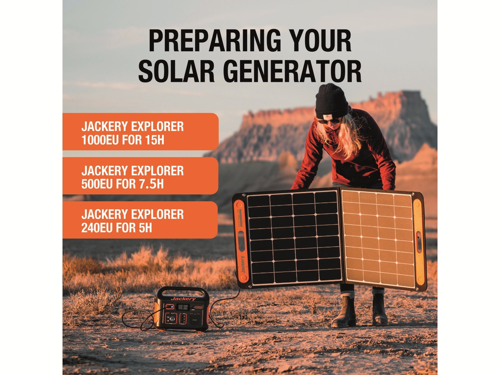JACKERY Powerstation-Set Explorer 240EU + 100 W Solarmodul