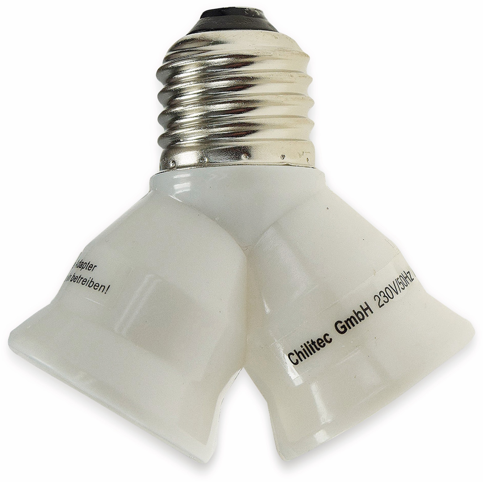 CHILITEC E27-Fassung "Duo" 21078, Adapter auf 2x E27-Schraubfassungen, weiß CHILITEC E27-Fassung "Duo" 21078, Adapter auf 2x E27-Schraubfassungen, weiß