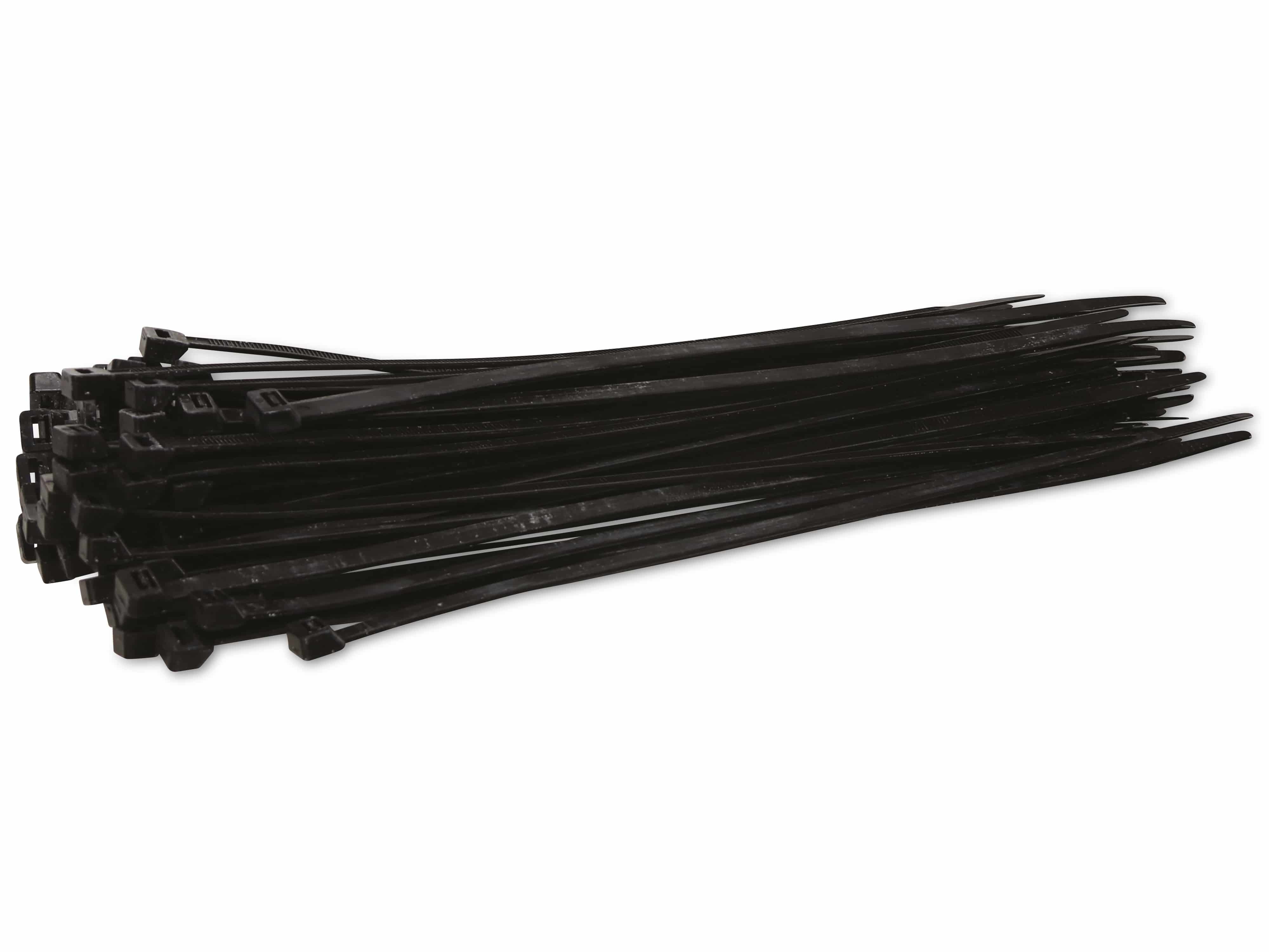 KSS Kabelbinder-Sortiment Polyamid 6.6, schwarz, 300x7,6, UV-beständig, 100 Stück KSS Kabelbinder-Sortiment Polyamid 6.6, schwarz, 300x7,6, UV-beständig, 100 Stück