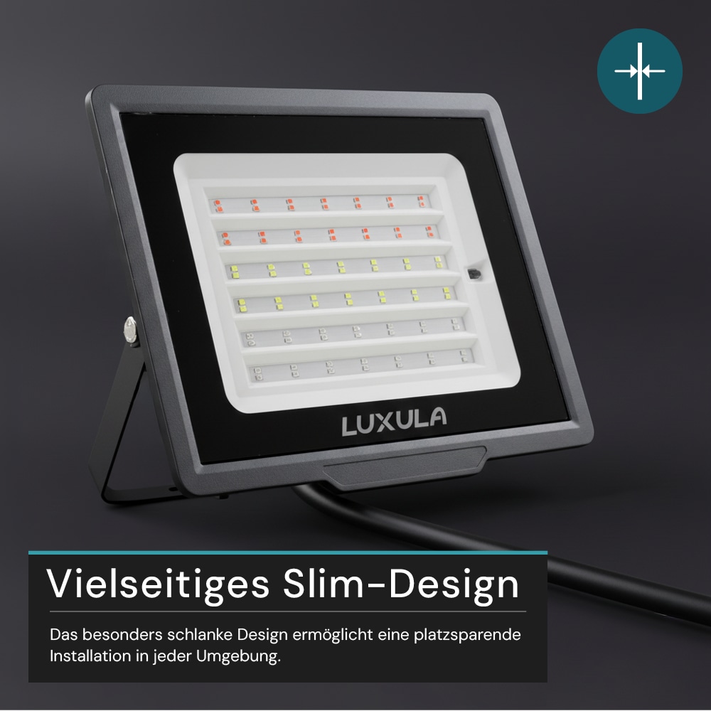 LUXULA RGB LED-Fluter LX400184, 100W, IP65, schwarz, mit Fernbedienung LUXULA RGB LED-Fluter LX400184, 100W, IP65, schwarz, mit Fernbedienung