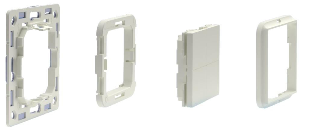 SHELLY Wandtaster-Adapter 232793 , 4-fach, weiß SHELLY Wandtaster-Adapter 232793 , 4-fach, weiß