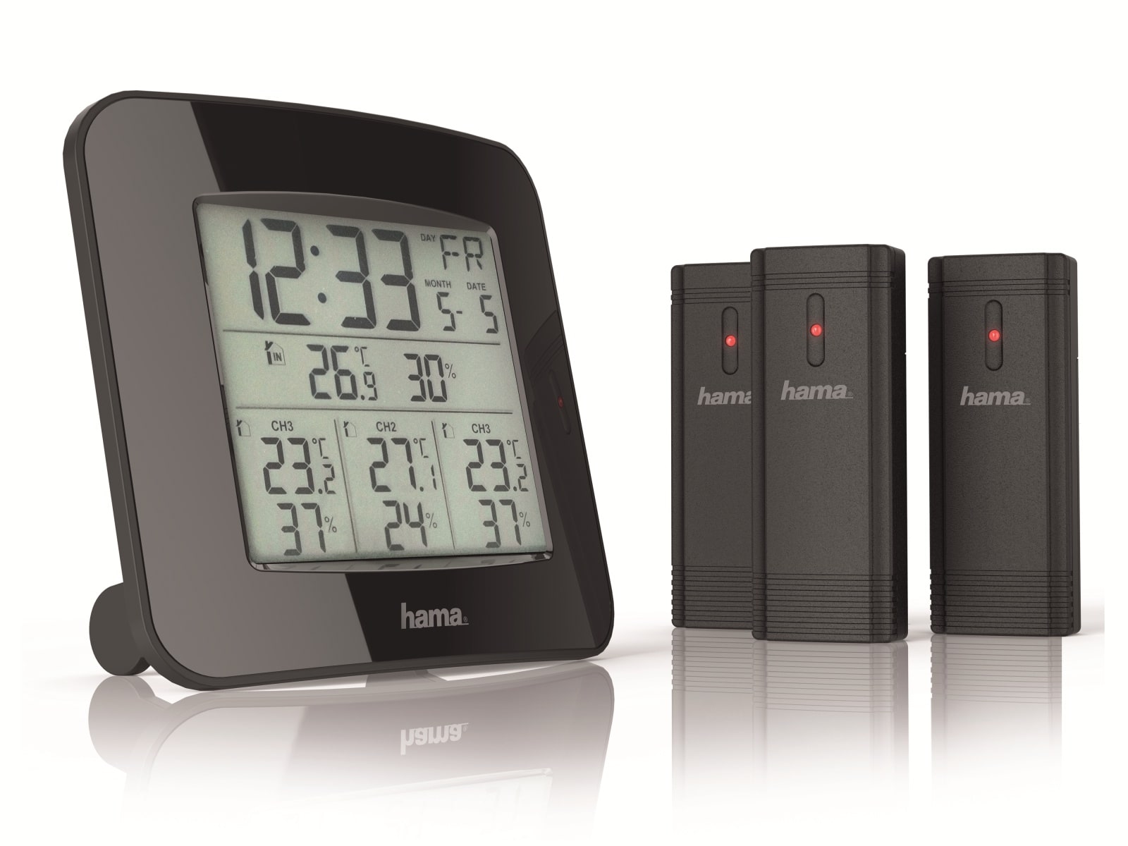 HAMA Funk-Wetterstation EWS Trio, schwarz HAMA Funk-Wetterstation EWS Trio, schwarz