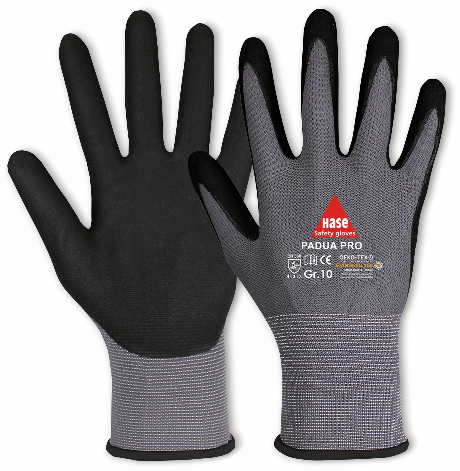 HASE SAFETY GLOVES Arbeitshandschuhe, Padua Pro, EN 388, EN 420, Größe 8, grau/schwarz HASE SAFETY GLOVES Arbeitshandschuhe, Padua Pro, EN 388, EN 420, Größe 8, grau/schwarz
