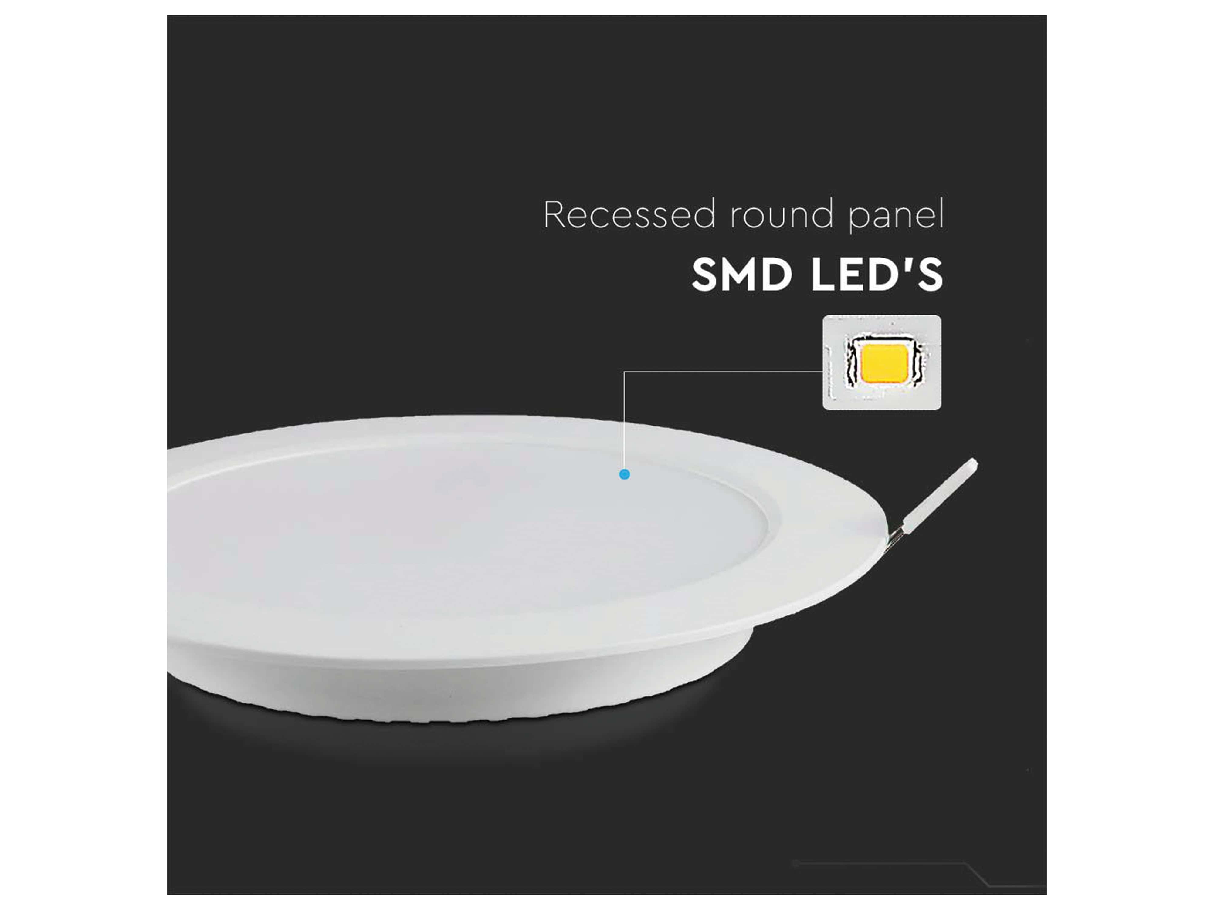 V-TAC LED-Einbauleuchte VT-61012, EEK: F, 12 W, 1200 lm, 4000 K V-TAC LED-Einbauleuchte VT-61012, EEK: F, 12 W, 1200 lm, 4000 K