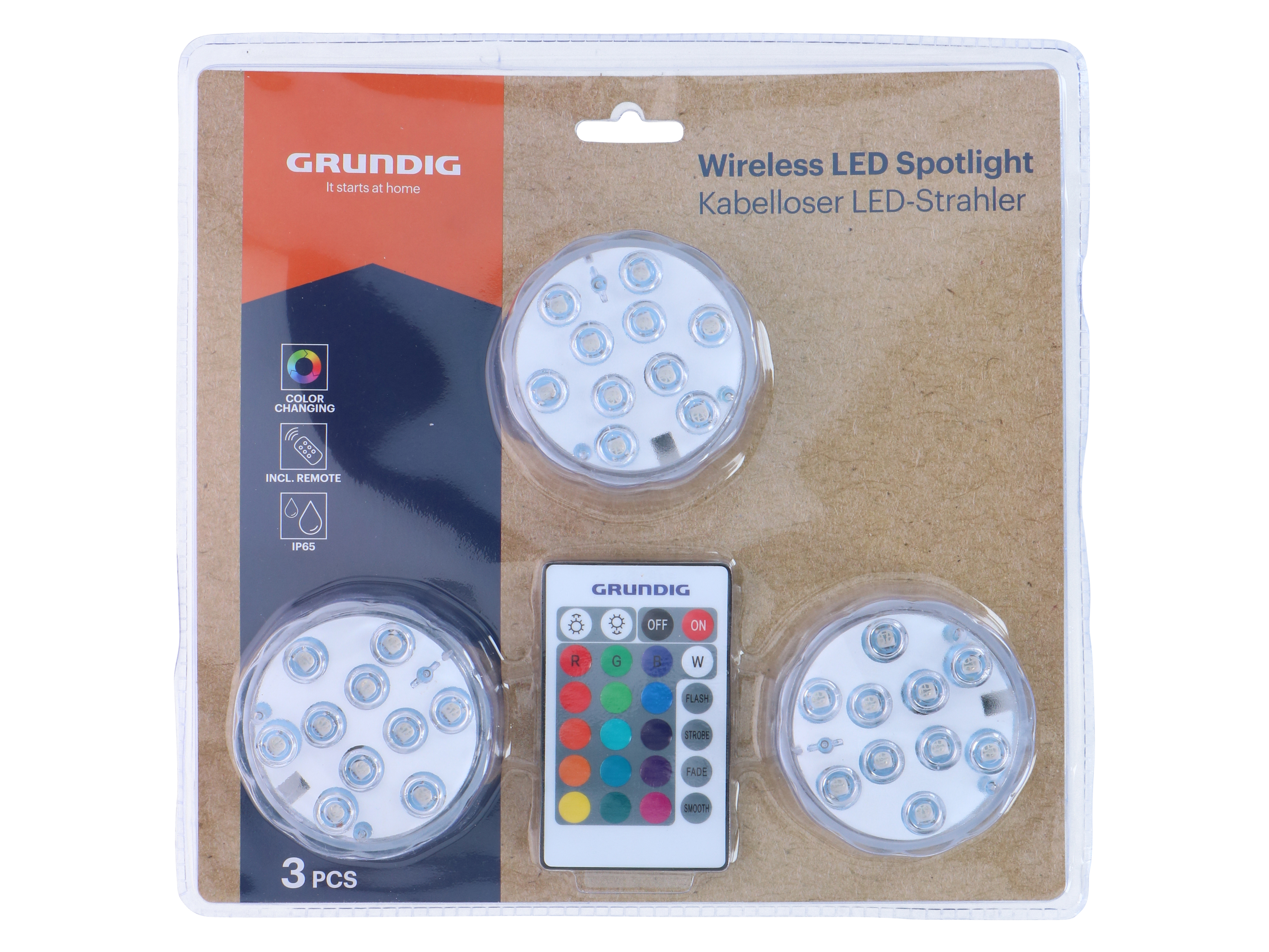 GRUNDIG, LED-Leuchten, 34741, 3er-Set, mit FB, weiß GRUNDIG, LED-Leuchten, 34741, 3er-Set, mit FB, weiß