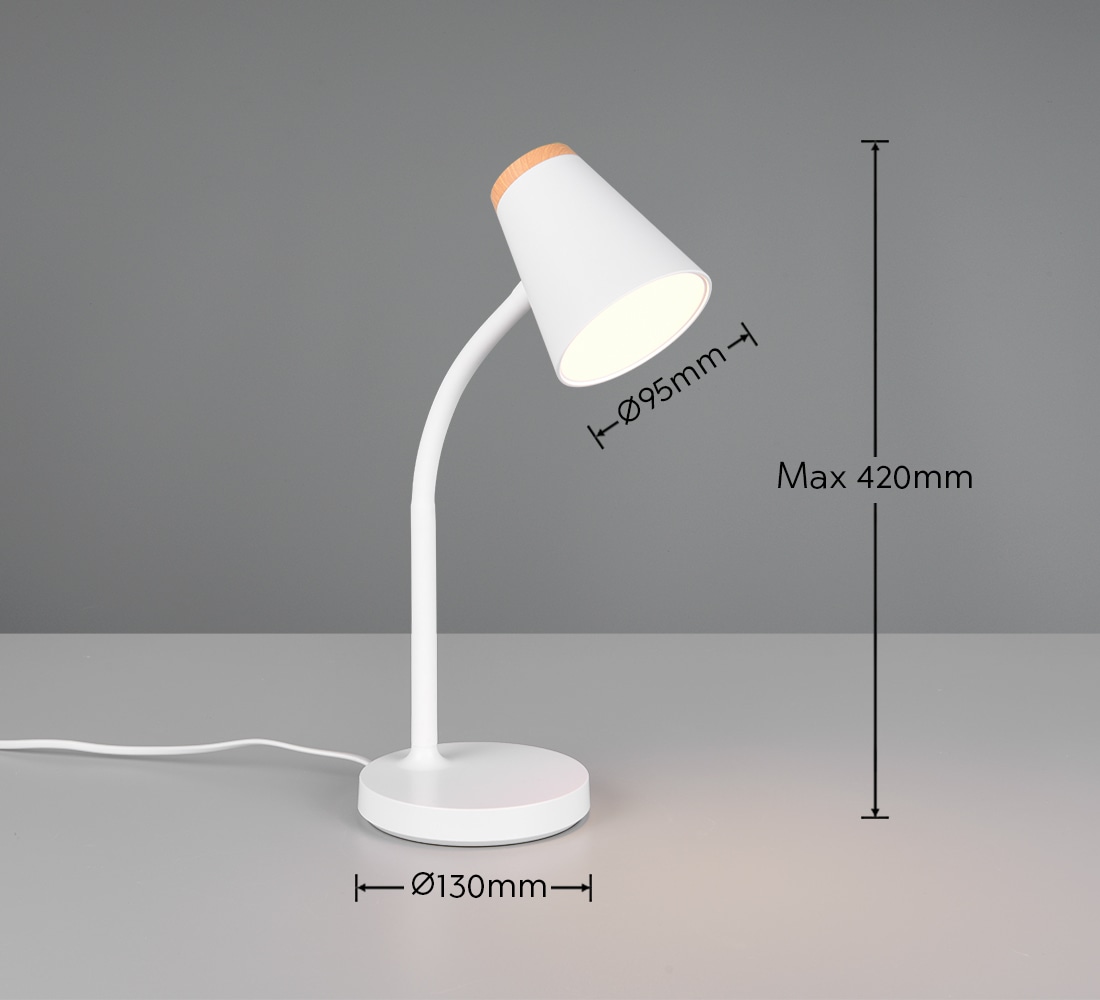 REALITY LED-Tischleuchte PONGO, R55831101, 4,5W, 500lm, 3000K, weiß REALITY LED-Tischleuchte PONGO, R55831101, 4,5W, 500lm, 3000K, weiß