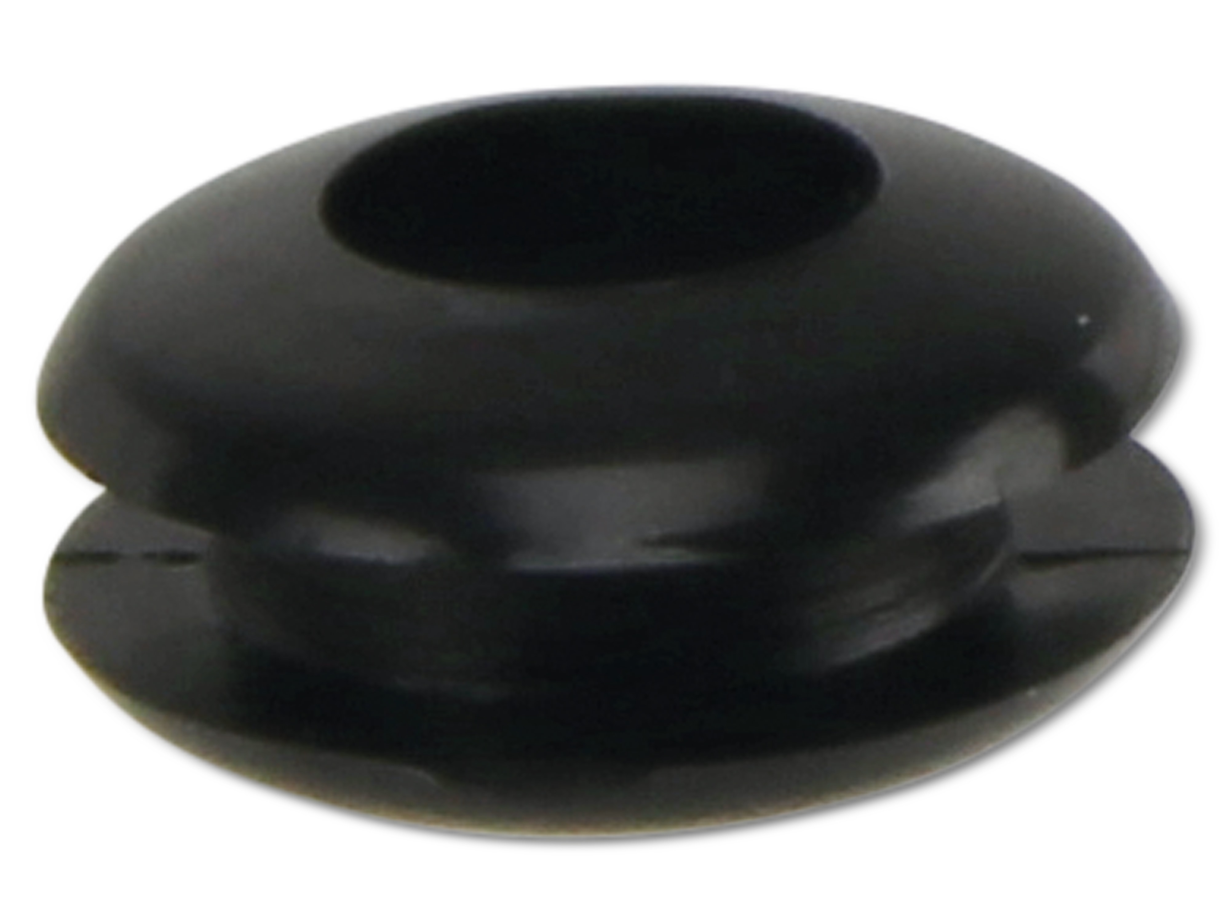 KSS Kabeldurchführungstülle PVC, schwarz, Plattenstärke 1,7, Loch-Ø 5, offen, 1 Stück KSS Kabeldurchführungstülle PVC, schwarz, Plattenstärke 1,7, Loch-Ø 5, offen, 1 Stück