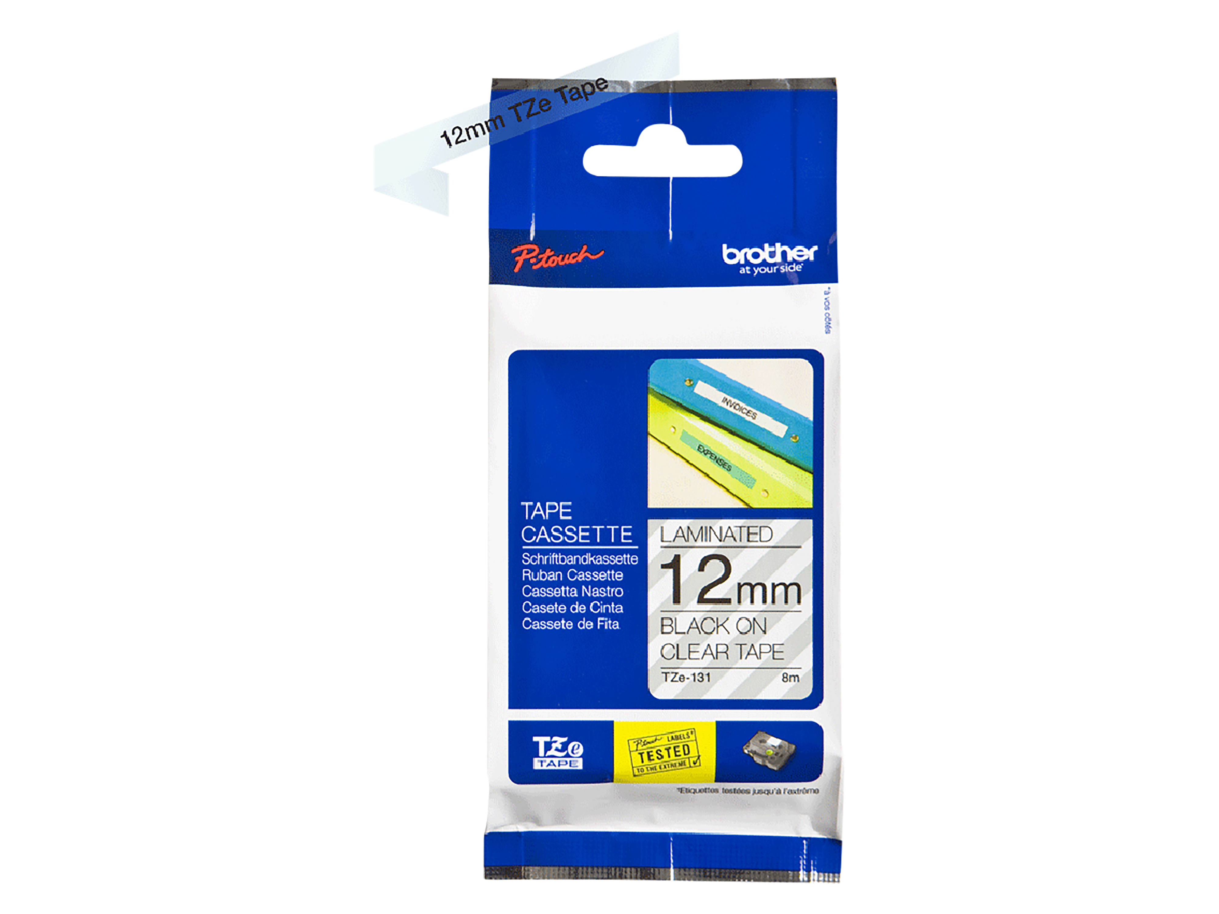 BROTHER Schriftband TZE-131 12mm 8m schwarz auf transparent BROTHER Schriftband TZE-131 12mm 8m schwarz auf transparent
