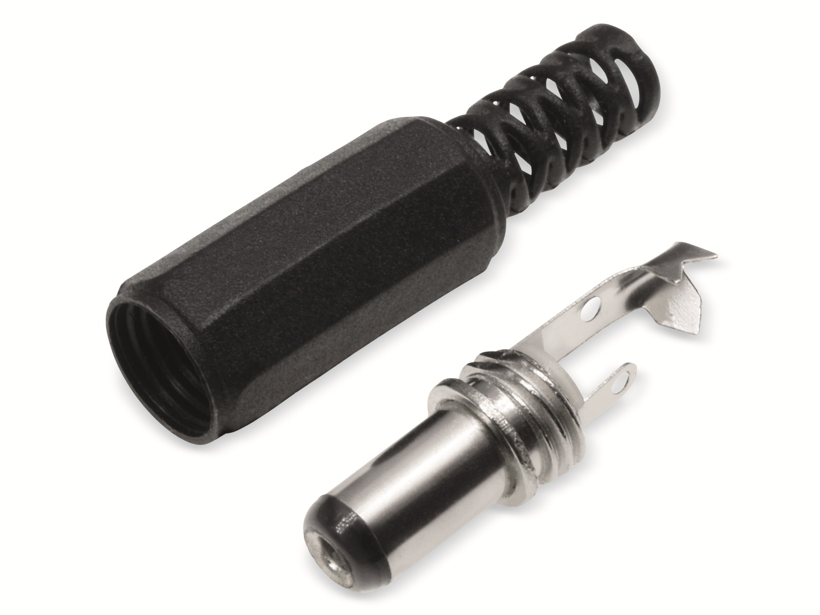Hohlstecker, Ø 2,1 mm, 9 mm, Knickschutz Hohlstecker, Ø 2,1 mm, 9 mm, Knickschutz