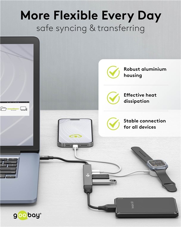 GOOBAY USB-C Hub 74460 Slim 5 Port USB-C auf USB-A GOOBAY USB-C Hub 74460 Slim 5 Port USB-C auf USB-A