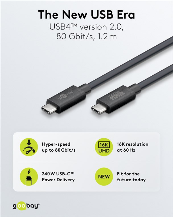 GOOBAY USB-C Kabel 74376 USB4 240W GOOBAY USB-C Kabel 74376 USB4 240W