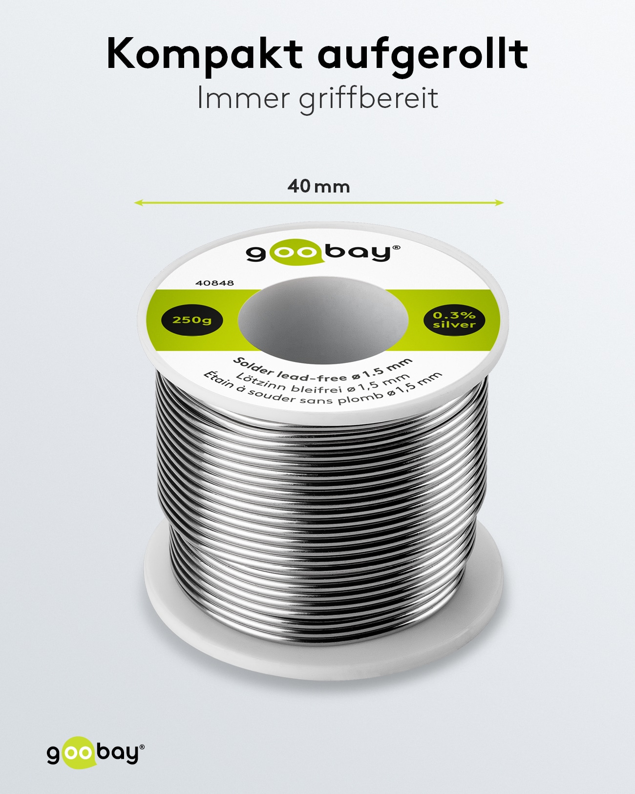 GOOBAY Lötzinn Essential, 250 g, Ø 1,5 mm GOOBAY Lötzinn Essential, 250 g, Ø 1,5 mm