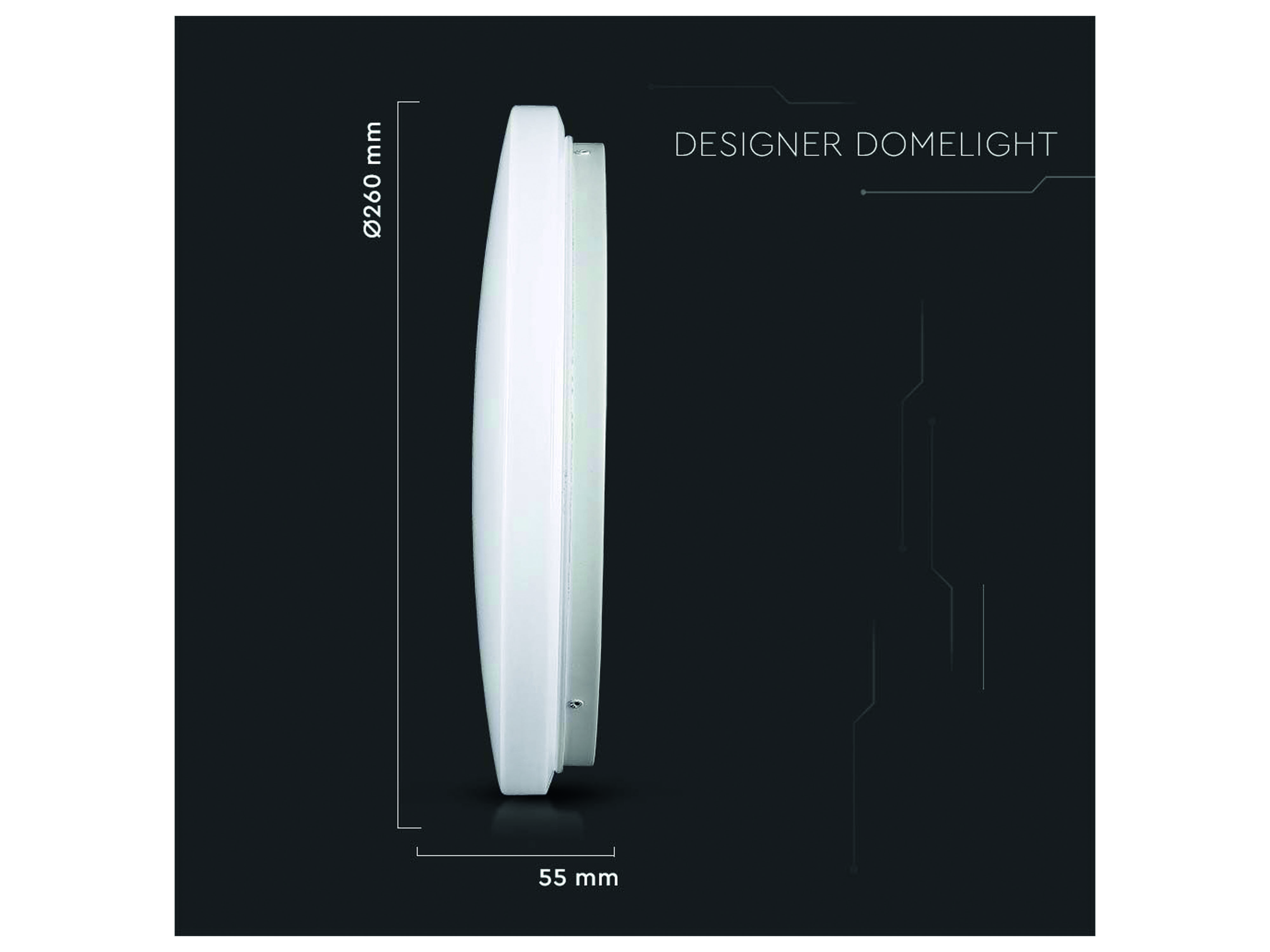 V-TAC LED-Deckenleuchte VT-8412, Kuppel, 260mm, 12W, TW V-TAC LED-Deckenleuchte VT-8412, Kuppel, 260mm, 12W, TW