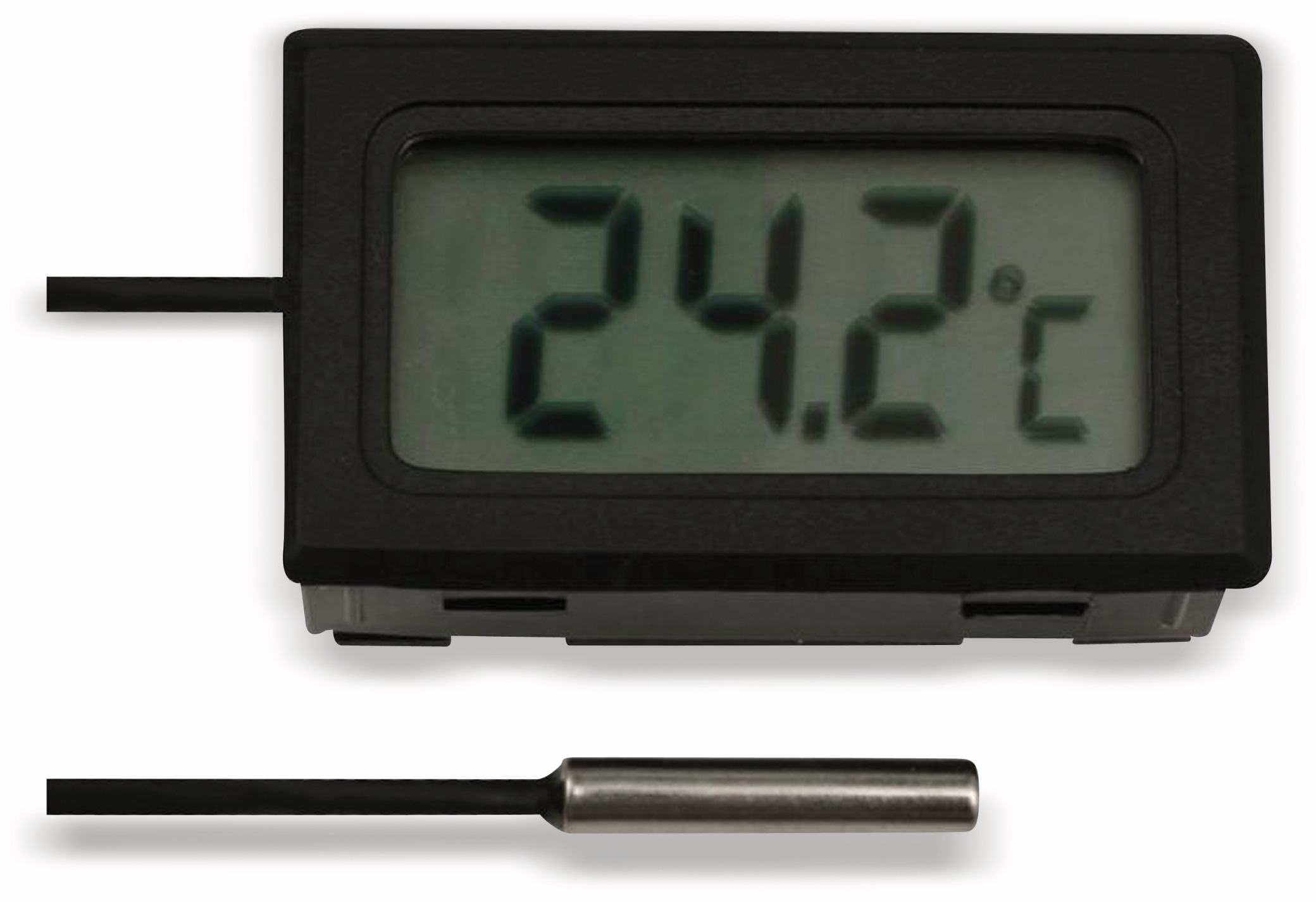 Einbau-Digitalthermometer mit 3 m Fühlerleitung, -50...+70 °C Einbau-Digitalthermometer mit 3 m Fühlerleitung, -50...+70 °C