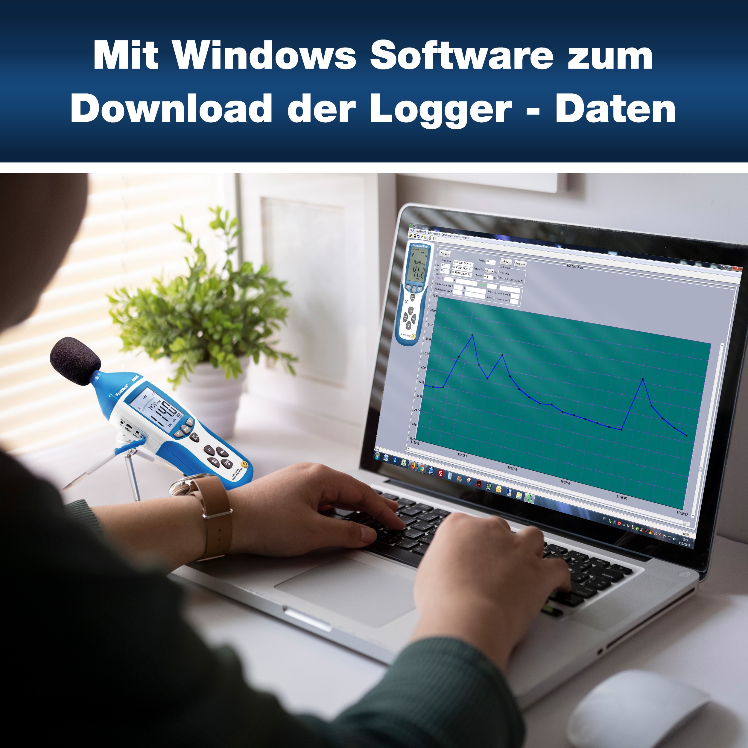 PEAKTECH Schallpegelmessgerät, P 8005, mit Datenlogger PEAKTECH Schallpegelmessgerät, P 8005, mit Datenlogger