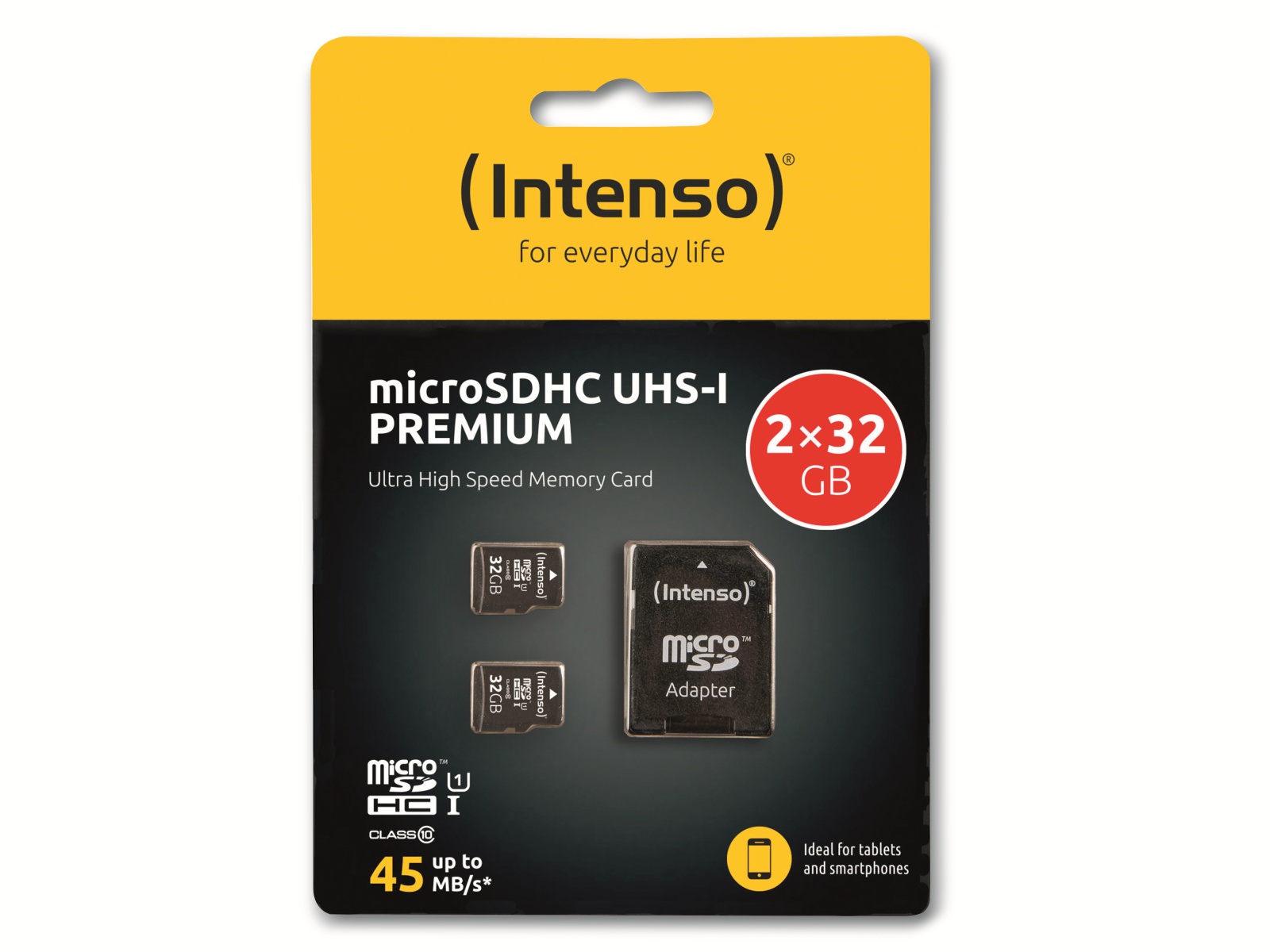 INTENSO Micro SDHX-Card 3423482, 2x 32 GB, Class 10 INTENSO Micro SDHX-Card 3423482, 2x 32 GB, Class 10