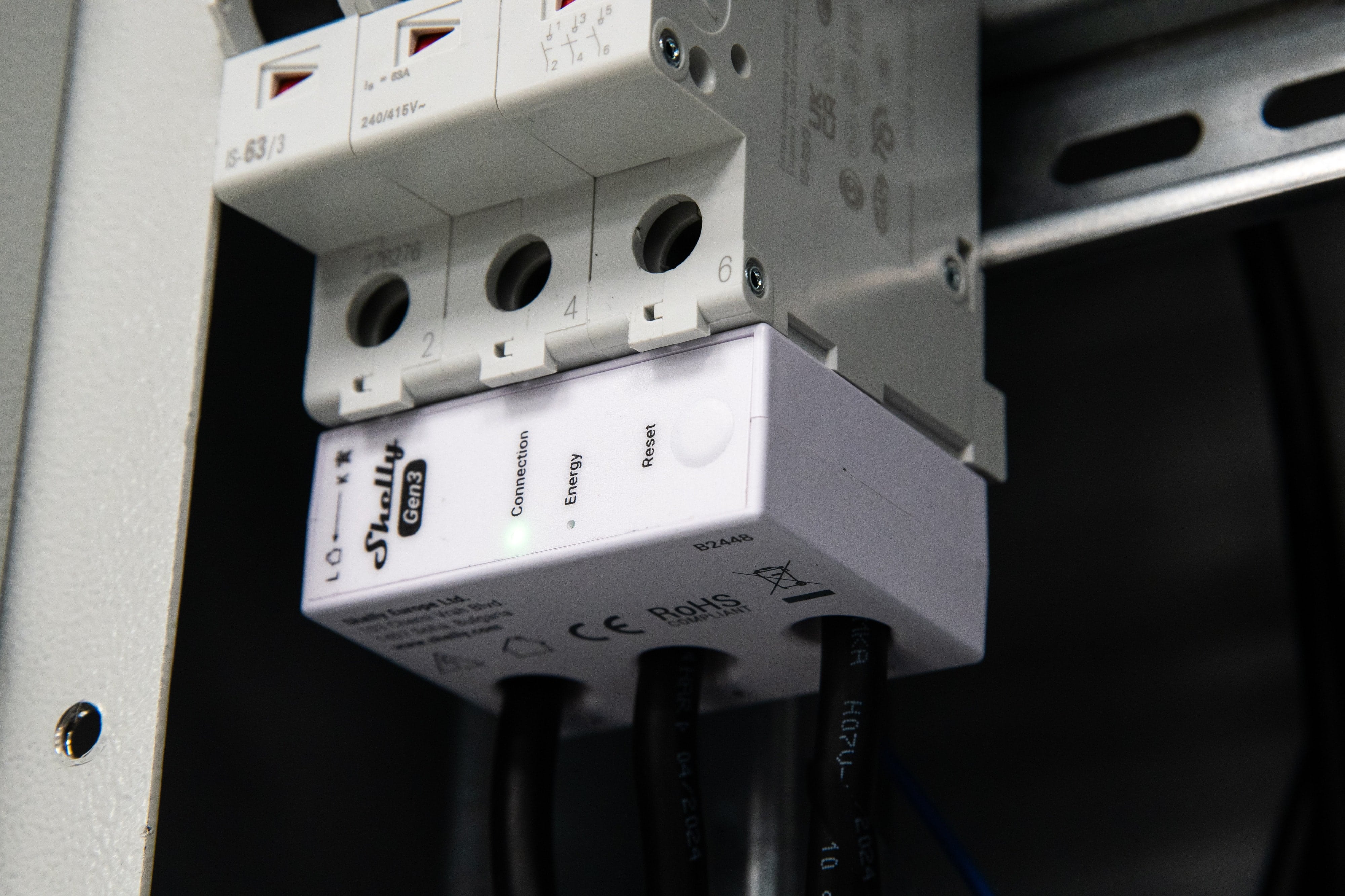 SHELLY WLAN-Stromzähler 3EM-63T Gen3, weiß SHELLY WLAN-Stromzähler 3EM-63T Gen3, weiß