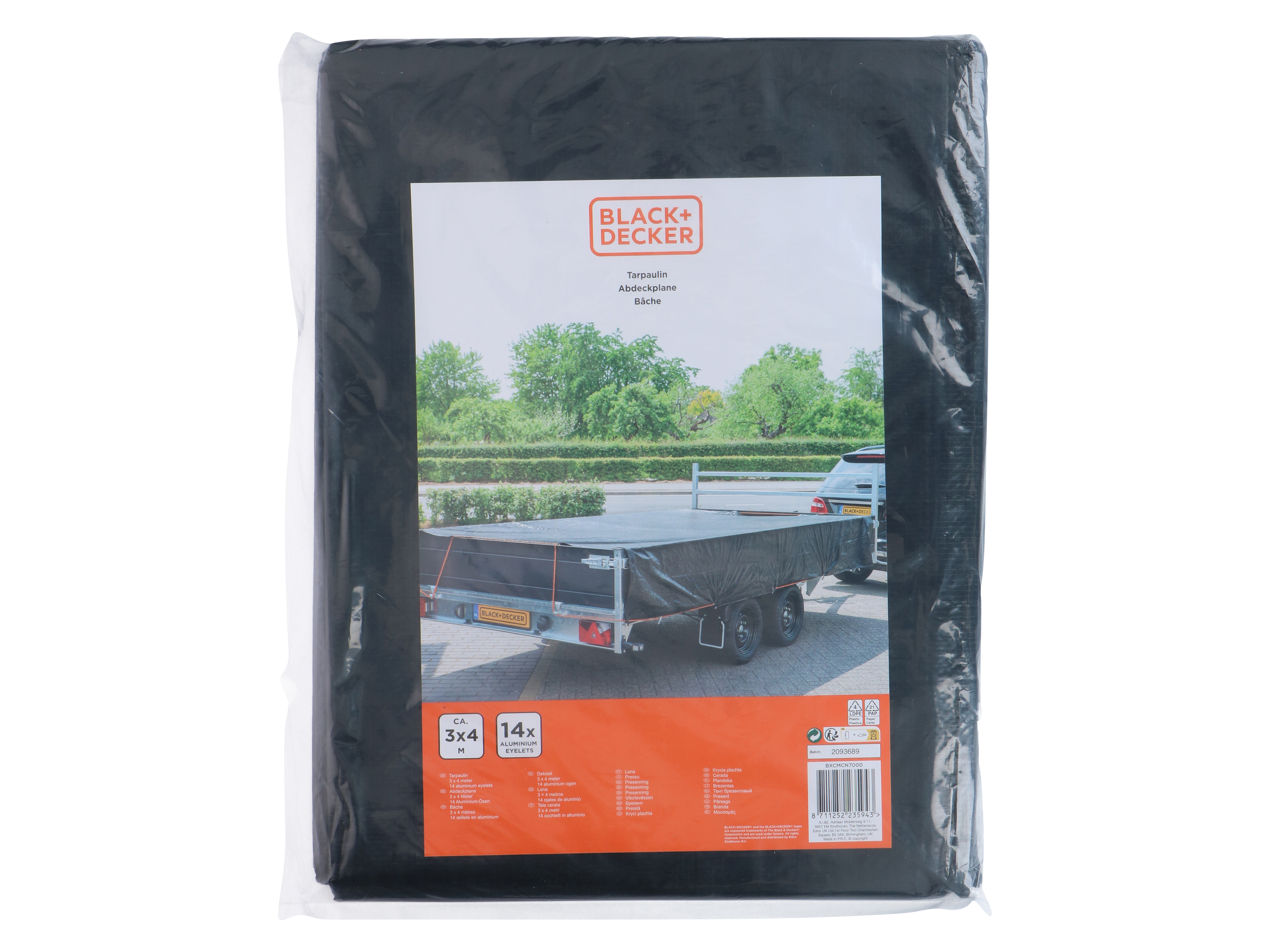 BLACK & DECKER Gewebeplane, 3x4m, schwarz BLACK & DECKER Gewebeplane, 3x4m, schwarz