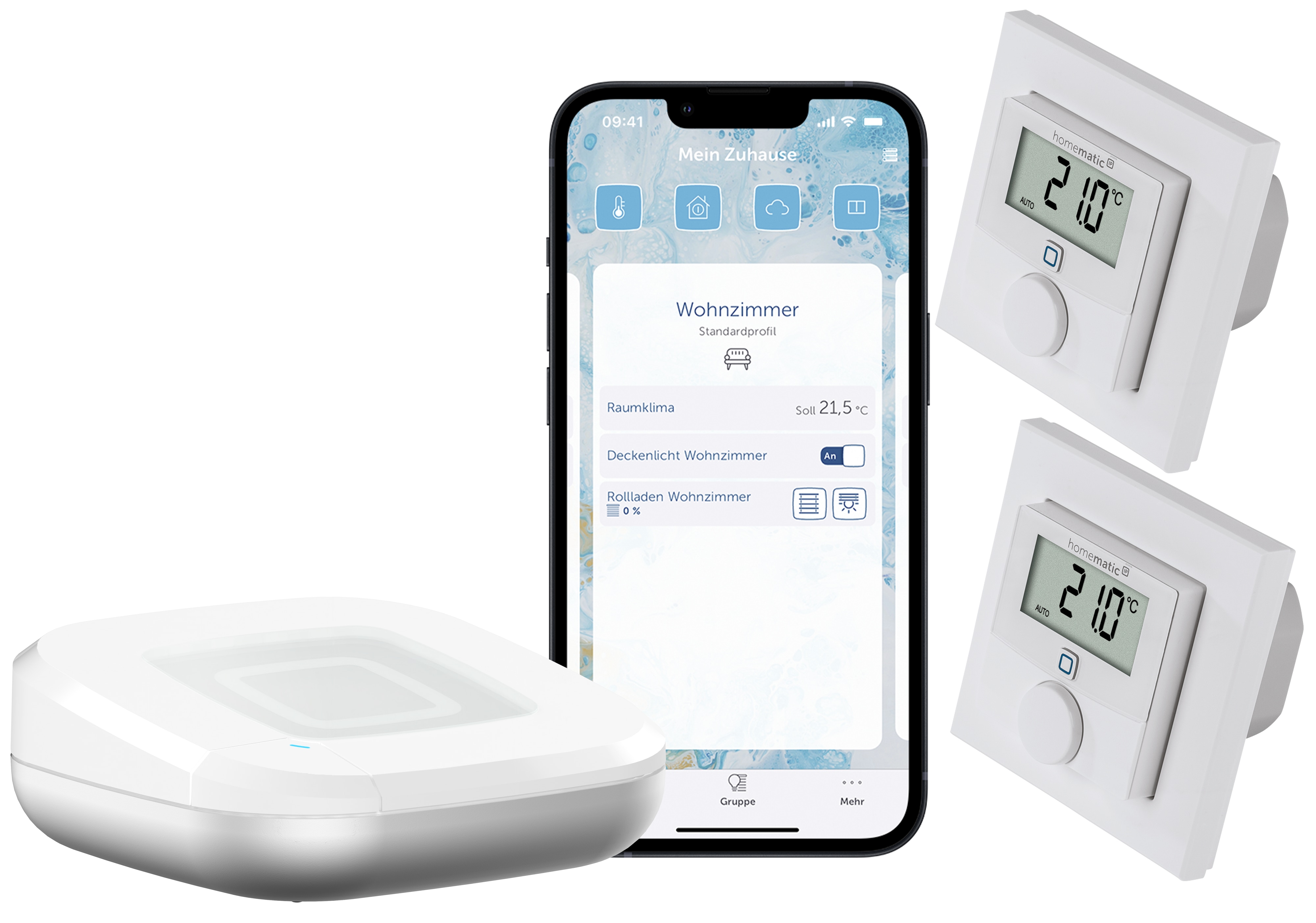 HOMEMATIC IP Starterset Fußbodenheizung für 2 Räume