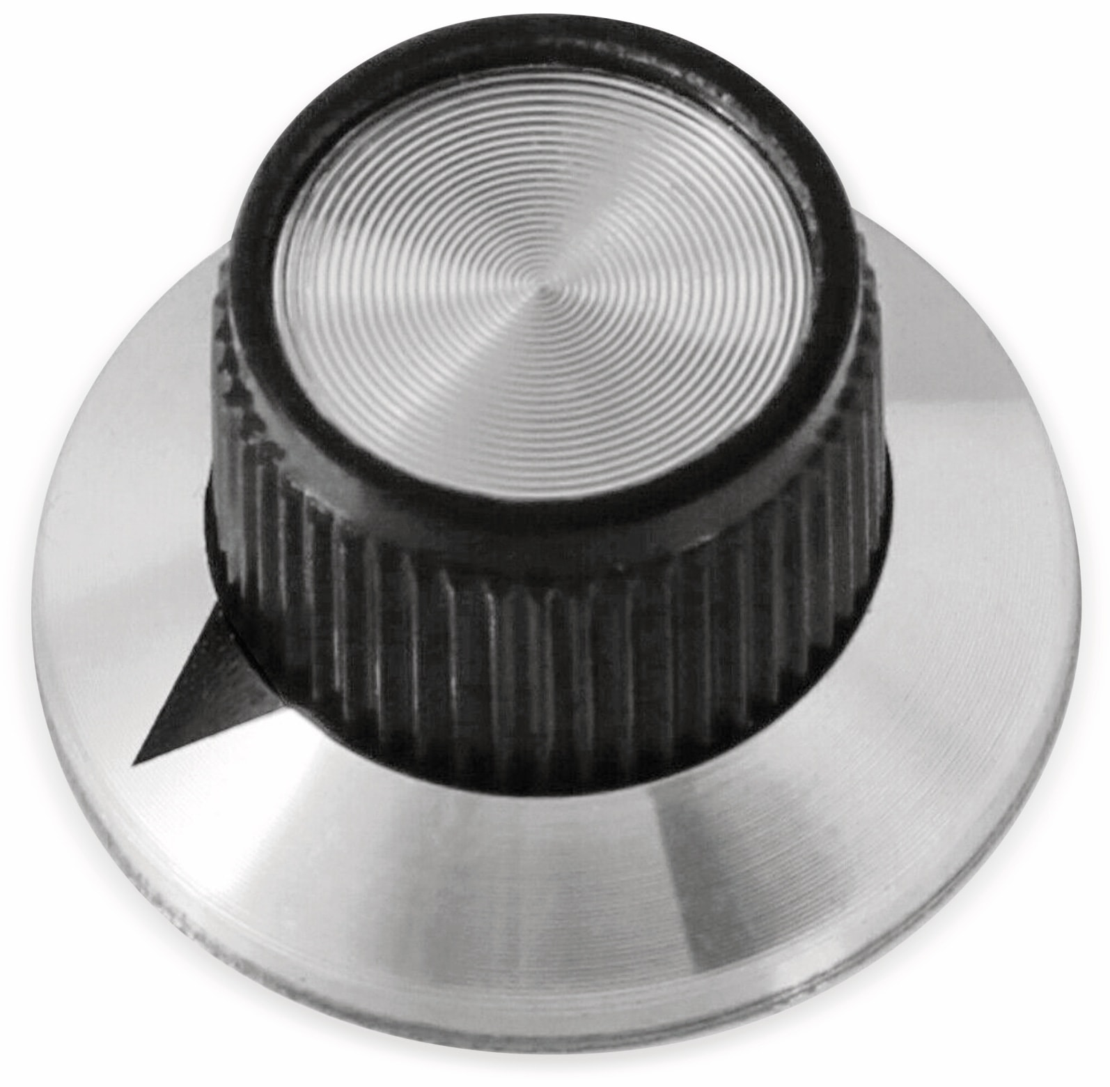 Drehknopf, 24x14 mm, Ø6 mm, ohne Skala, Kunststoff Alu