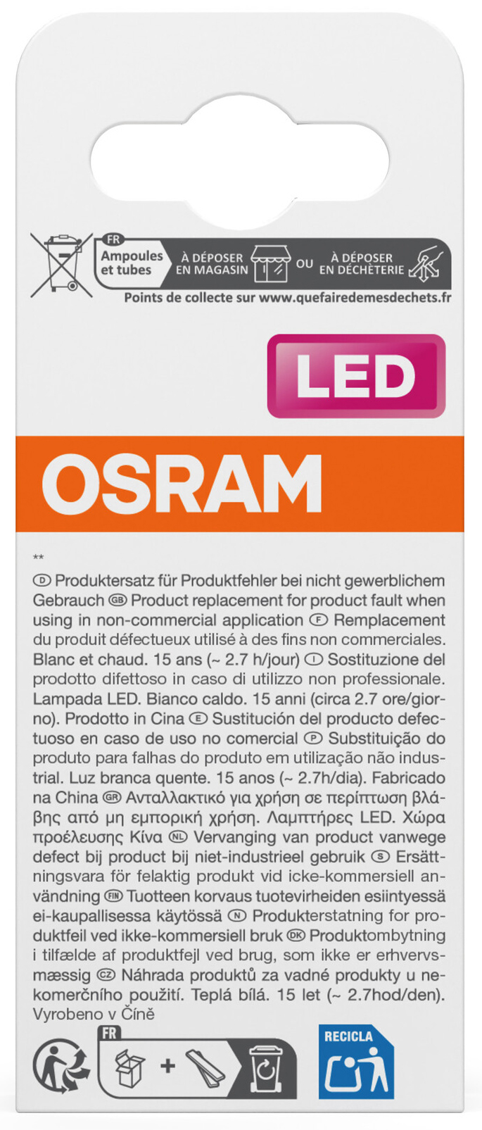 OSRAM LED-Lampe Retrofit, 3,4 W, E14, 2700K, EEK:D, 470 lm, IP20, warmweiß OSRAM LED-Lampe Retrofit, 3,4 W, E14, 2700 K, EEK: D, 470 lm, IP20, warmweiß