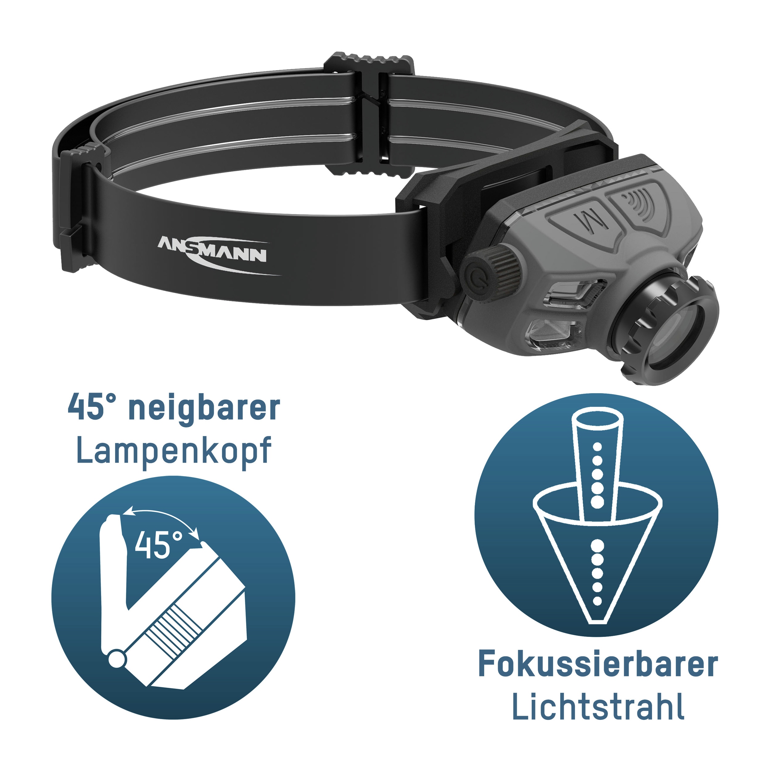 ANSMANN LED-Stirnlampe HD450FRS 450 lm, Akkubetrieb ANSMANN LED-Stirnlampe HD450FRS 450 lm, Akkubetrieb