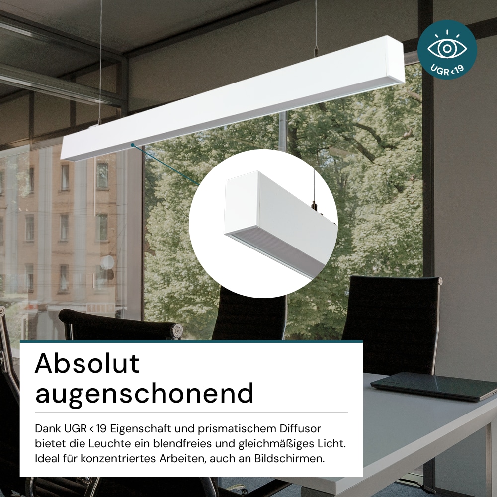 LUXULA LED-Büro-/Tresenleuchte, 30W, 3000/4000/6500K, EEK: E, 3600lm, IP20, weiß LUXULA LED-Büro-/Tresenleuchte, 30W, 3000/4000/6500K, EEK: E, 3600lm, IP20, weiß