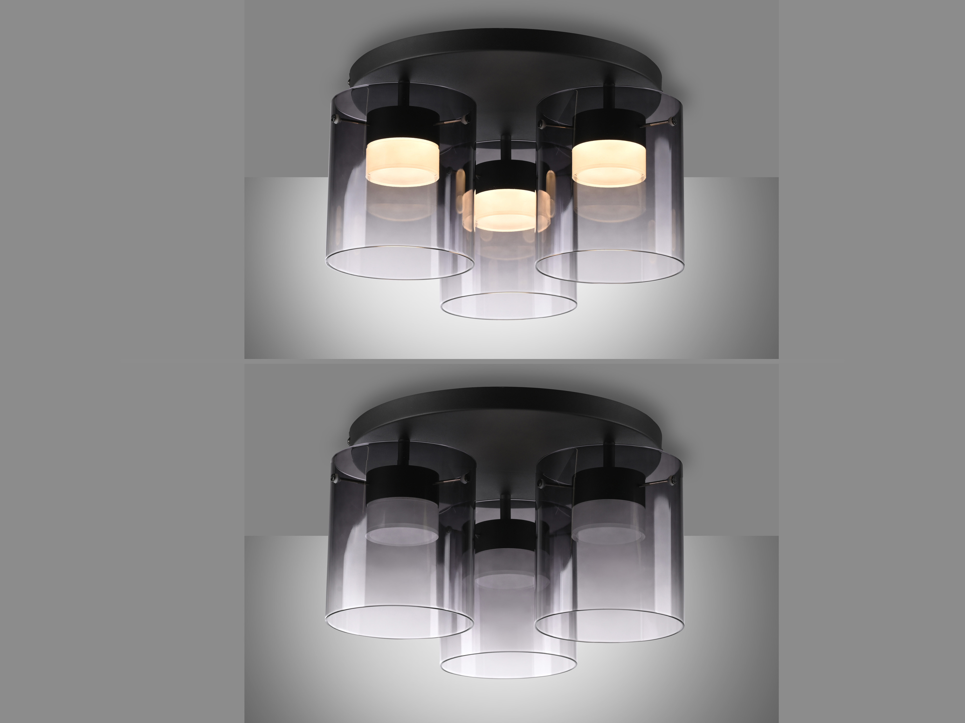 JUST LIGHT LED-Deckenleuchte 14041-18, 22,5W, 2400lm, 3000K, schwarz JUST LIGHT LED-Deckenleuchte 14041-18, 7,5W, 800lm, 3000K, schwarz