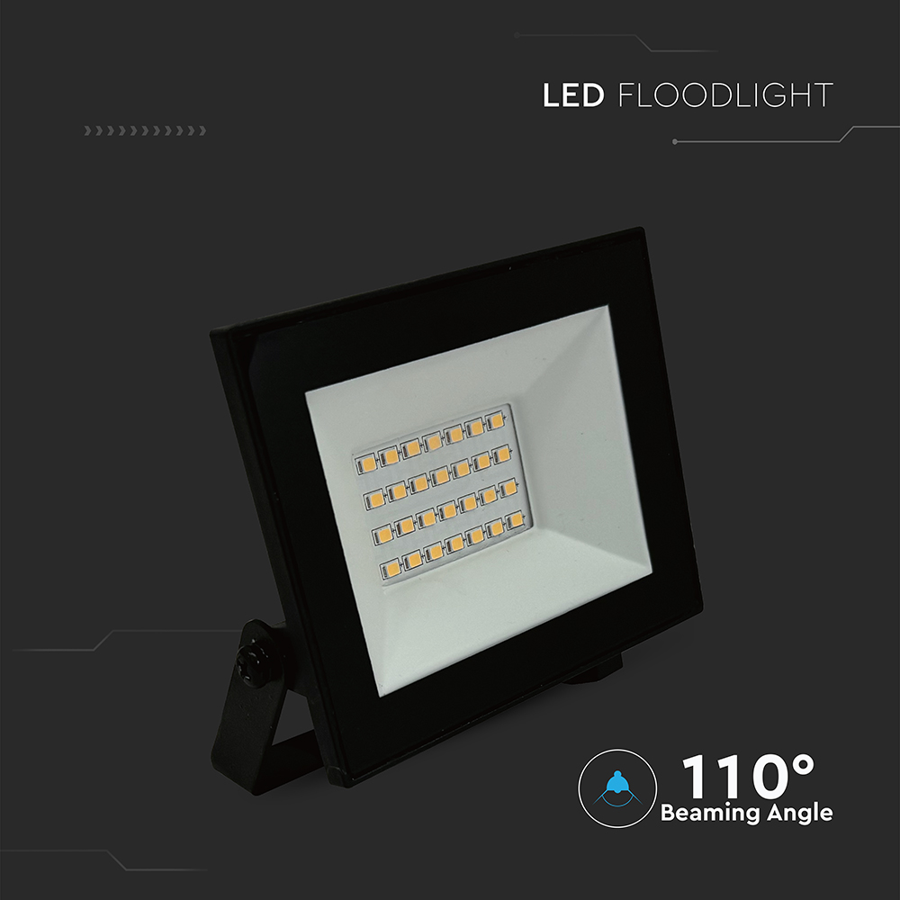 V-TAC LED-Fluter, VT-44022, 20 W, 6500K, EEK: F, 1510 lm, kaltweiß, IP65, schwarz
