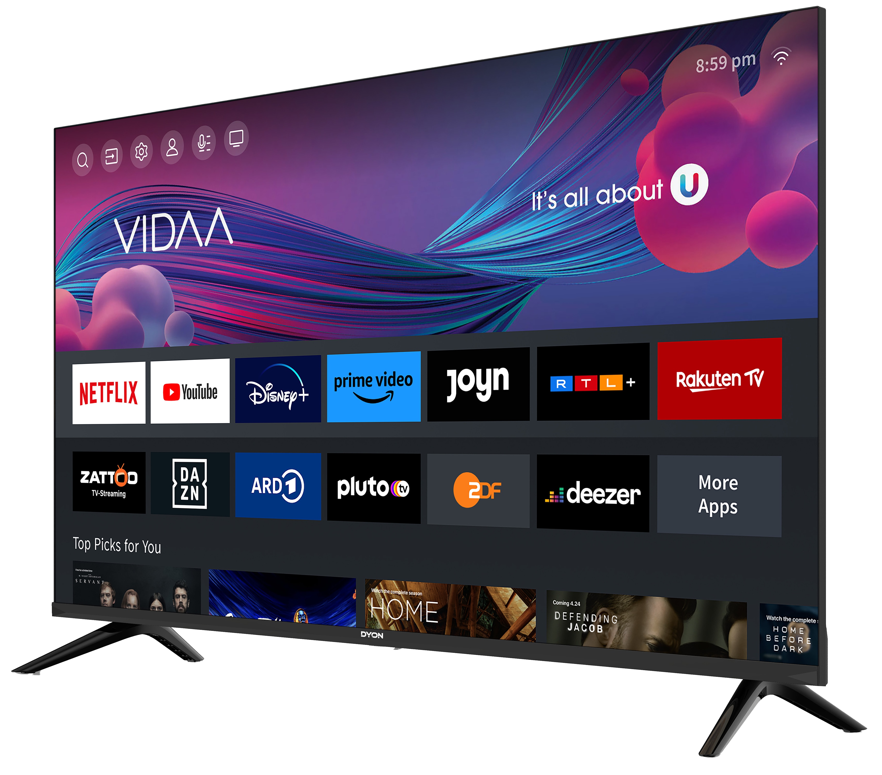 DYON LED-TV Smart 40 VX-2, 101,6 cm (40"), EEK: E, mit VIDAA, Full-HD DYON LED-TV Smart 40 VX-2, 101,6 cm (40"), EEK: E, mit VIDAA, Full-HD