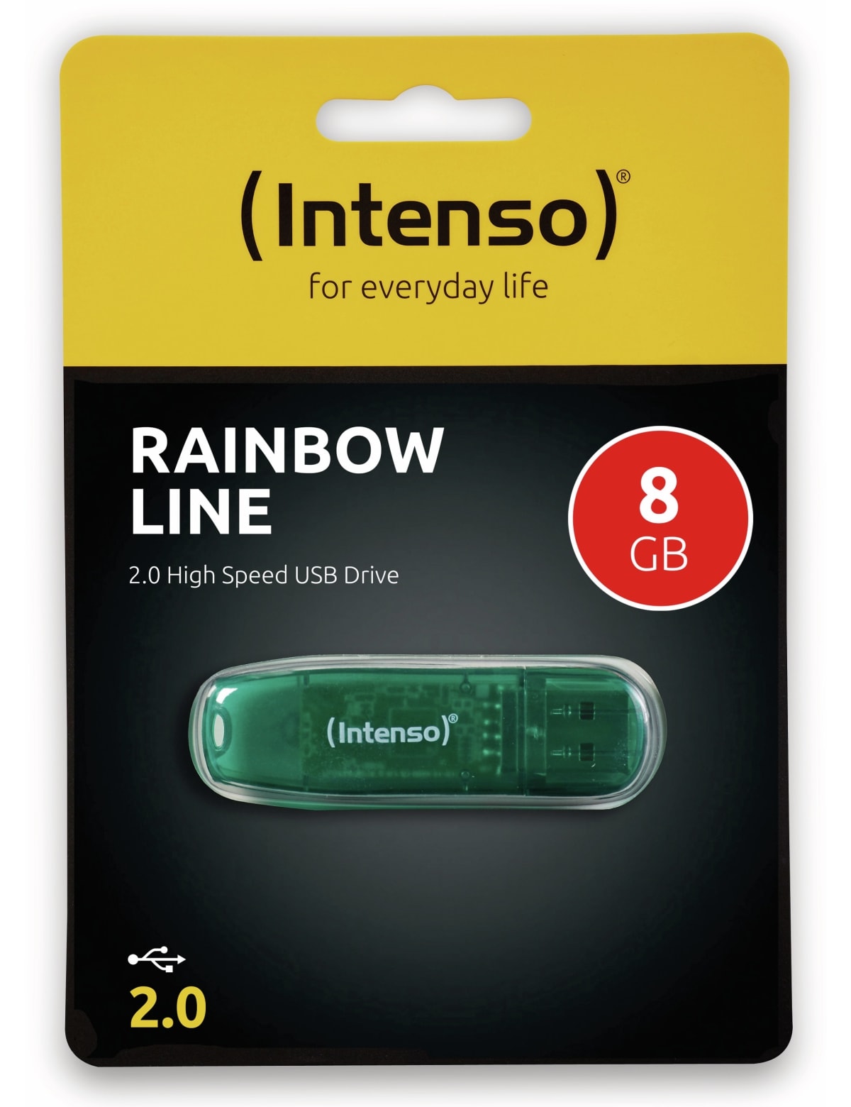 INTENSO USB-Stick Rainbow Line 3502460 USB 2.0 8GB grün/transparent INTENSO USB-Speicherstick Rainbow Line, 8 GB