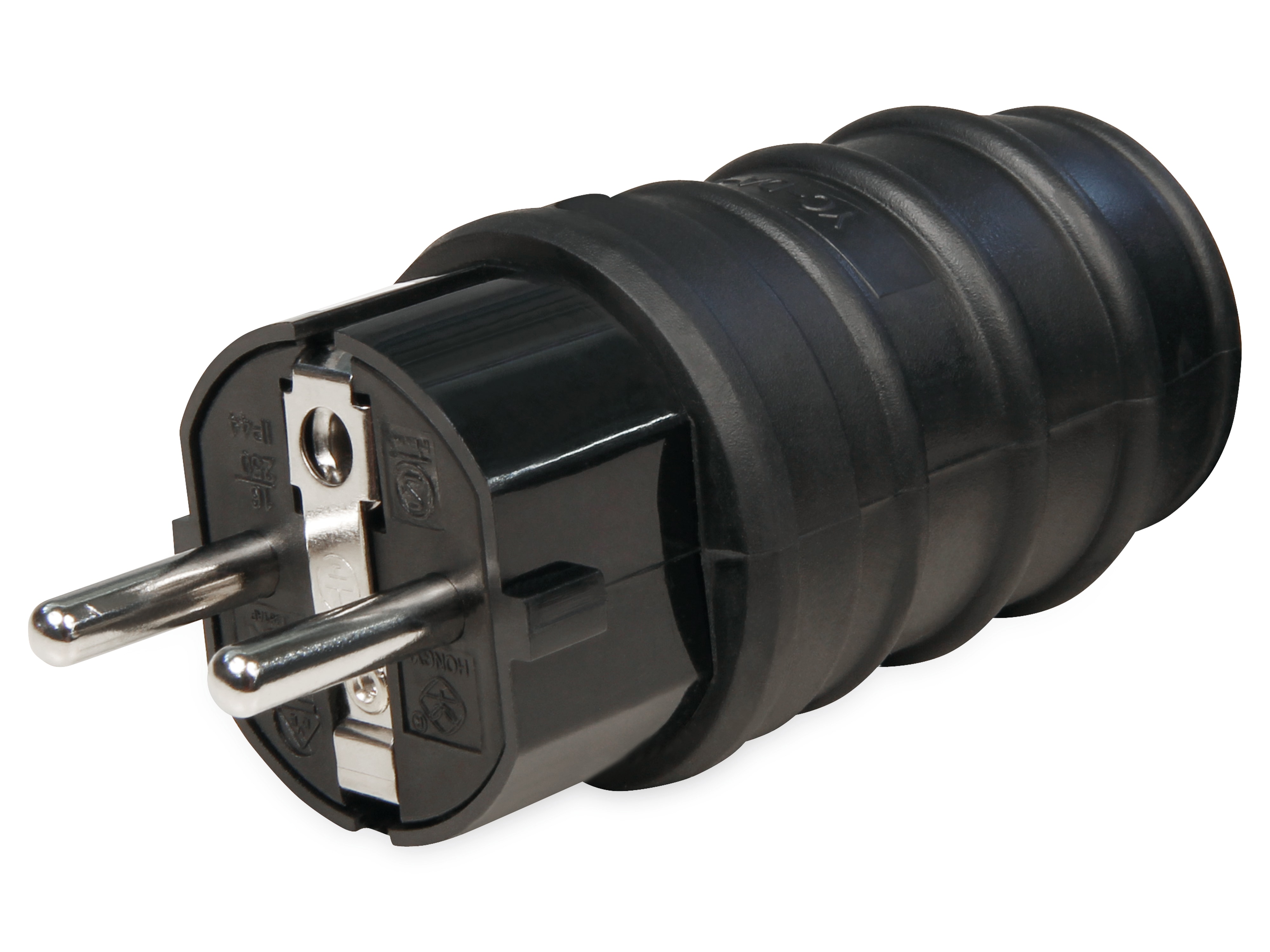 MCPOWER Gummi-Schutzkontaktstecker, schwarz MCPOWER Gummi-Schutzkontaktstecker, schwarz