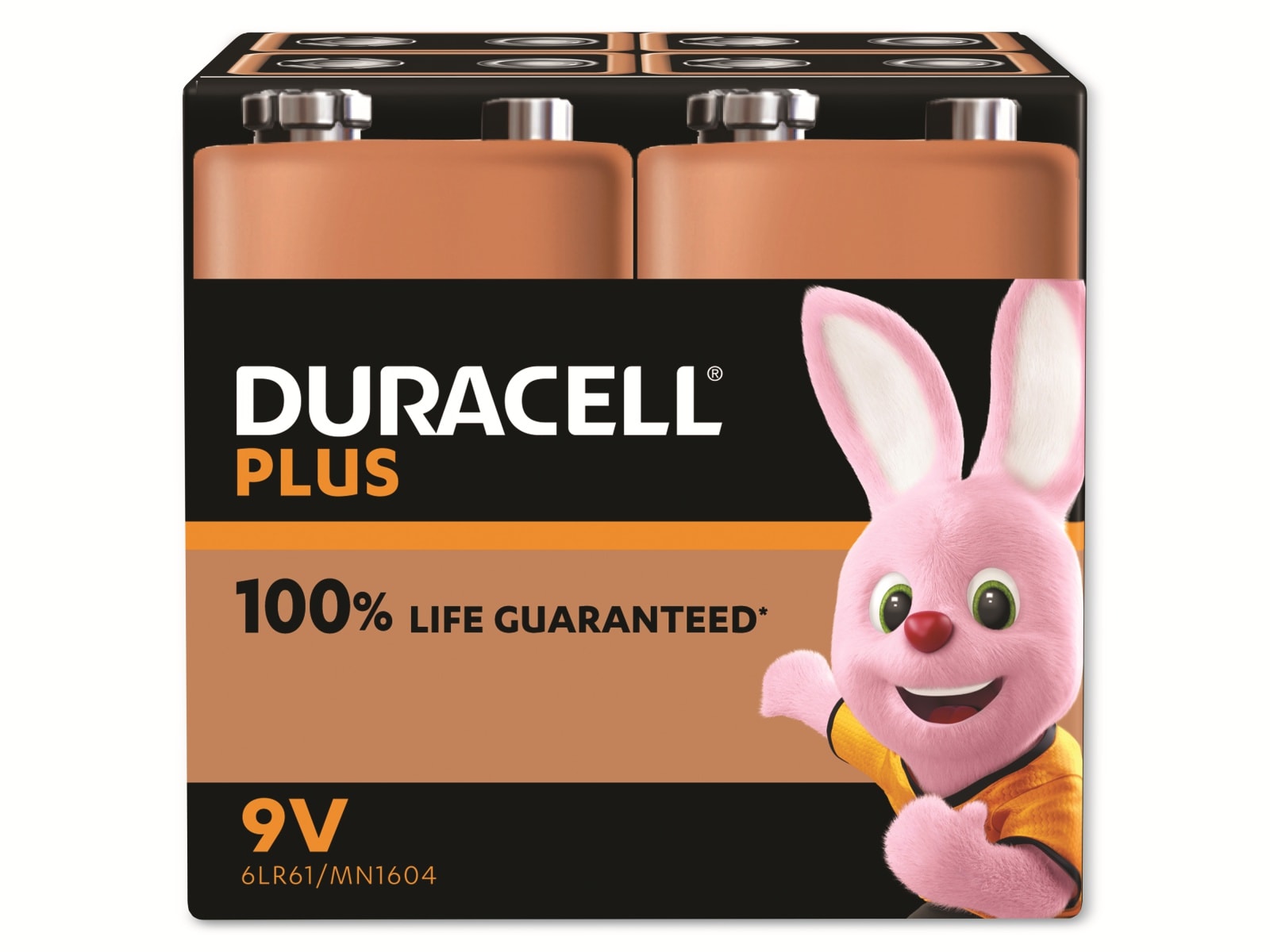 DURACELL Alkaline-Batterie E-Block, 6LR61, 9V, Plus, 4 Stück DURACELL Alkaline-Batterie E-Block, 6LR61, 9V, Plus, 4 Stück