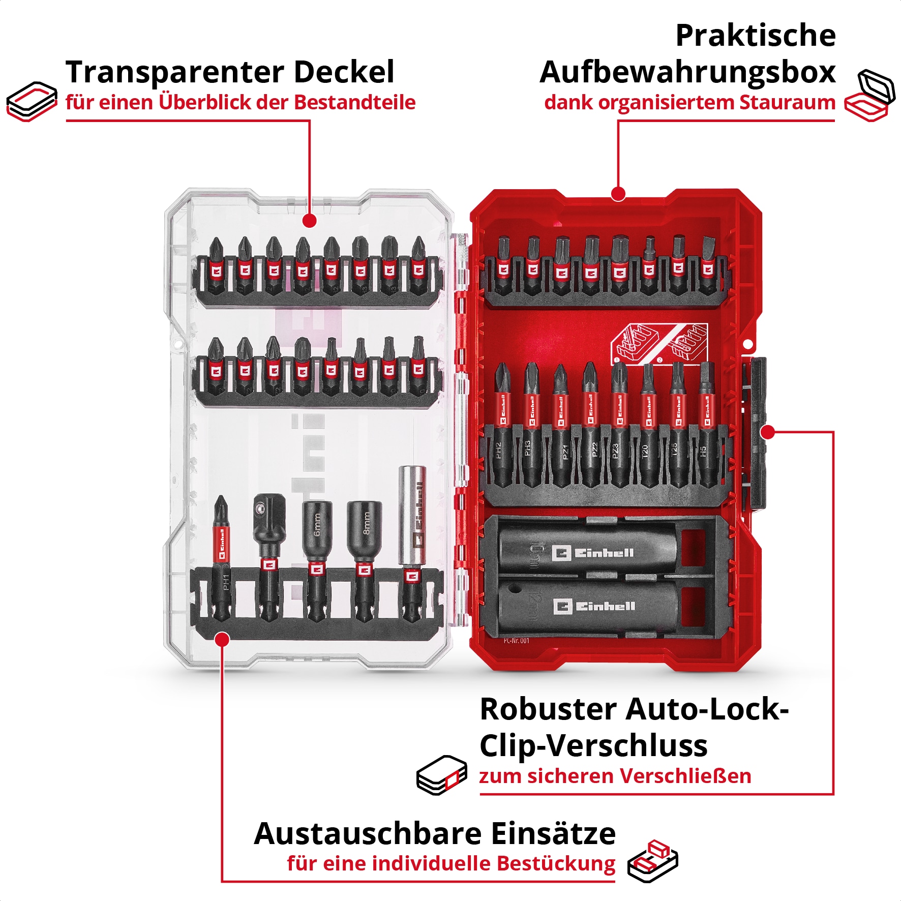 EINHELL Impact Bit-Set, 109220, M-Case, 39-teilig EINHELL Impact Bit-Set, 109220, M-Case, 39-teilig