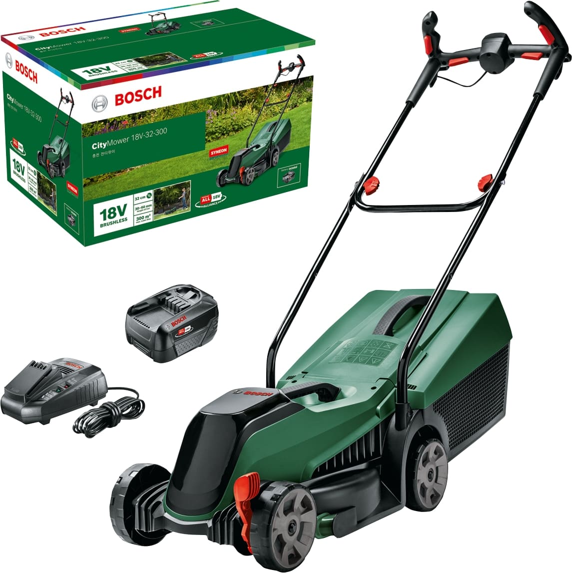 BOSCH Akku-Rasenmäher, CityMower 18V-32-300, 06008B9A07, 1x4,0 Ah BOSCH Akku-Rasenmäher, CityMower 18V-32-300, 06008B9A07, 1x4,0 Ah