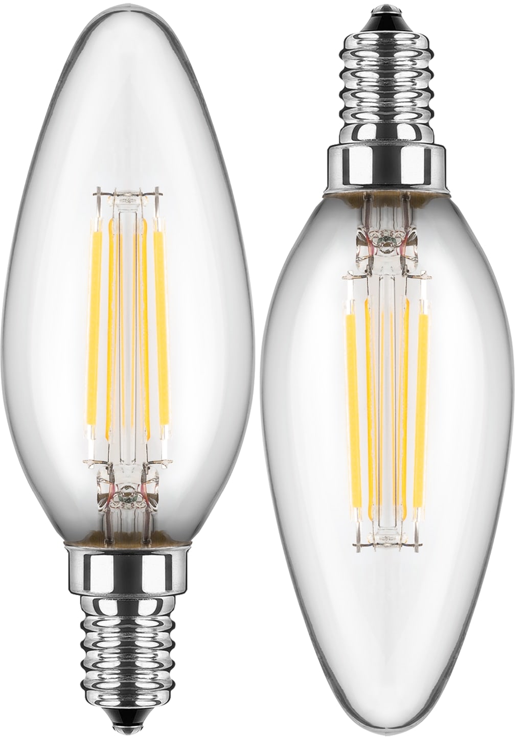 BLULAXA LED-Filament-Lampe, C35, EEK: F, E14, 4,5 W, 470 lm, 4000 K, 2 Stück