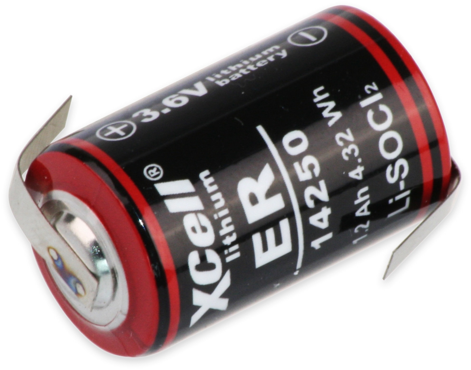 KRAFTMAX Lithium-Batterie LS14250, 1/2 AA, mit Z-Lötfahne, 3,6 V-, 1200 mAh KRAFTMAX Lithium-Batterie LS14250, 1/2 AA, mit Z-Lötfahne, 3,6 V-, 1200 mAh